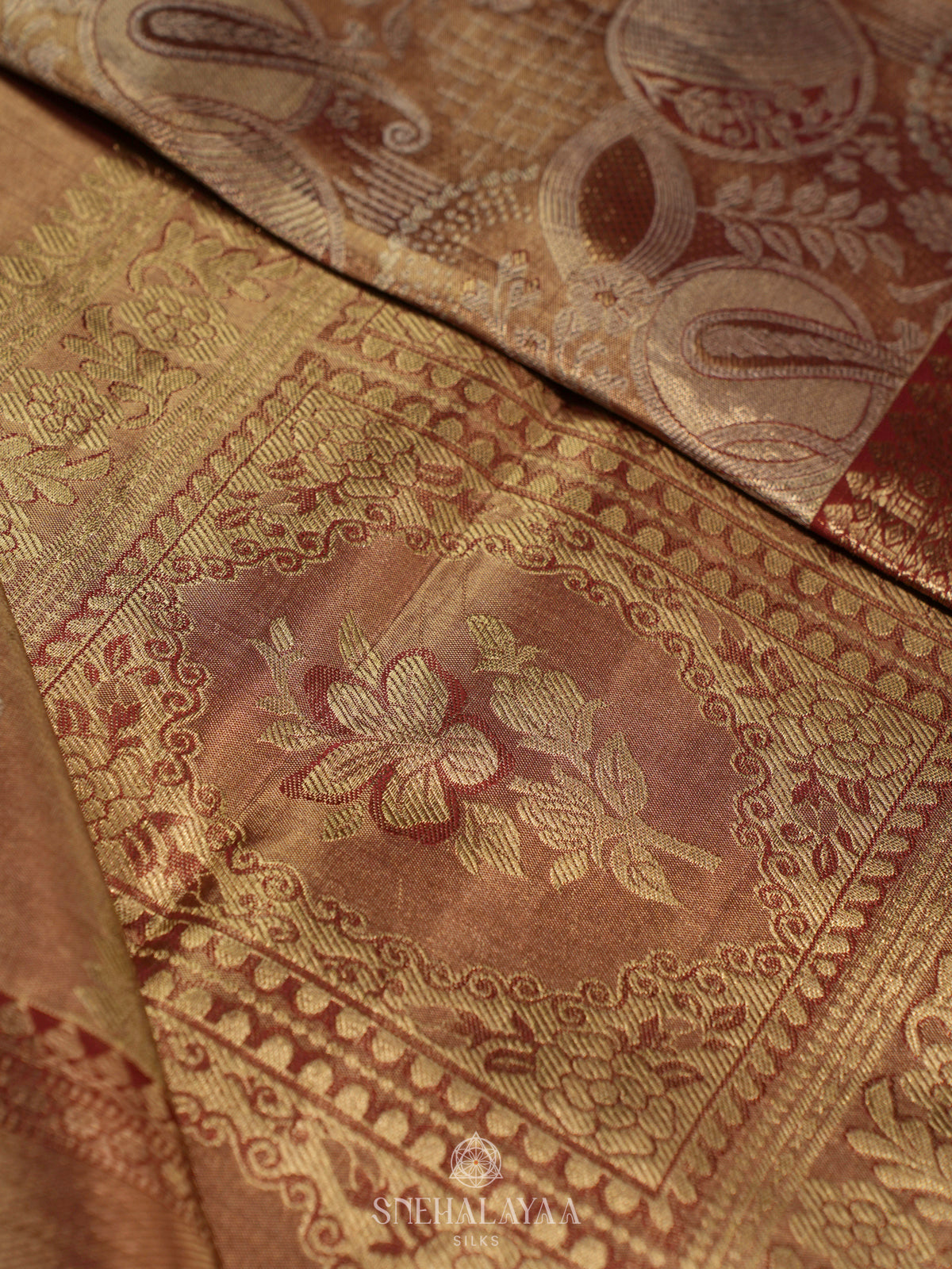 Golden Kanjivaram Tissue Silk Saree