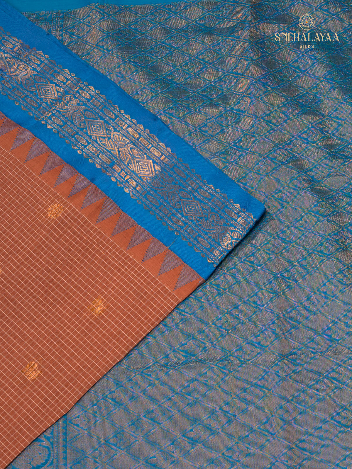 Brown Gadwal Cotton Saree