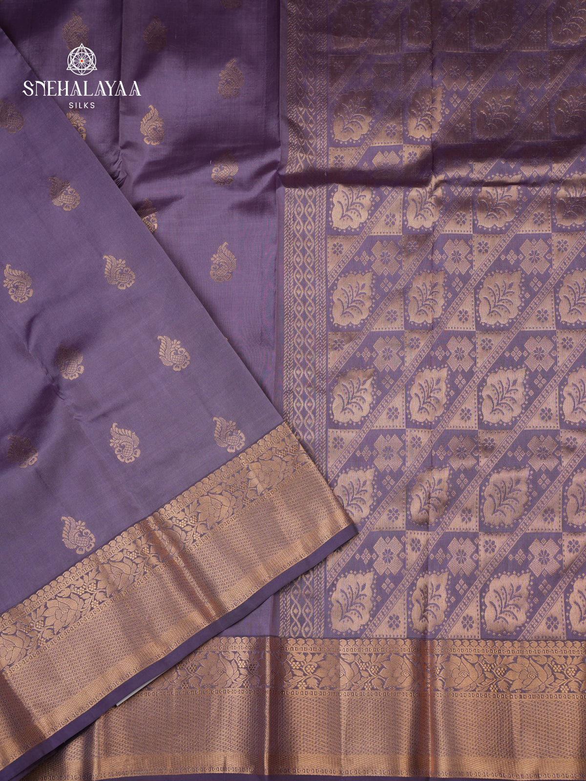 Lilac Kanjivaram Silk Saree
