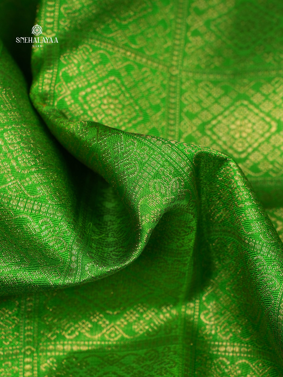 Leaf Green Kanjivaram silk saree