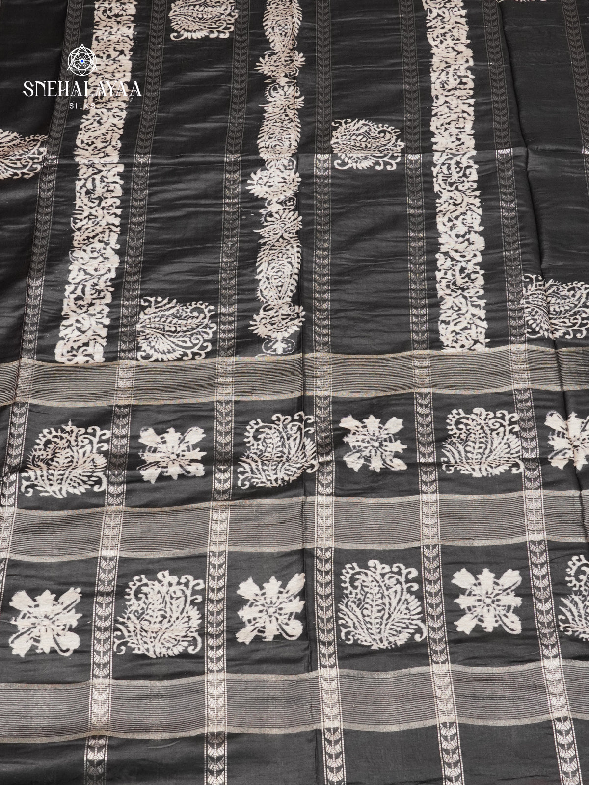 Black Bamboo Silk Saree