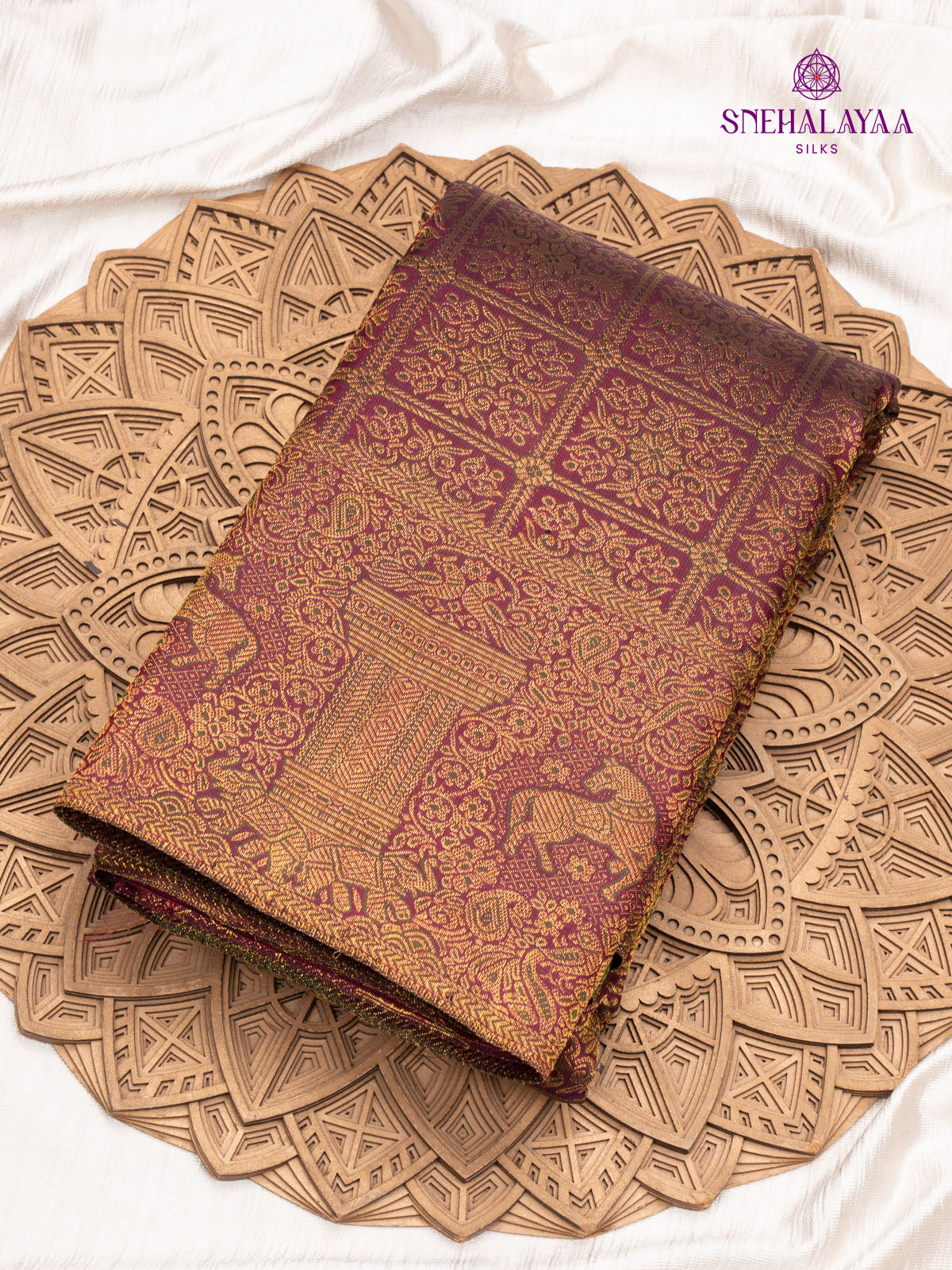 Burgundy Kanjivaram Silk Saree