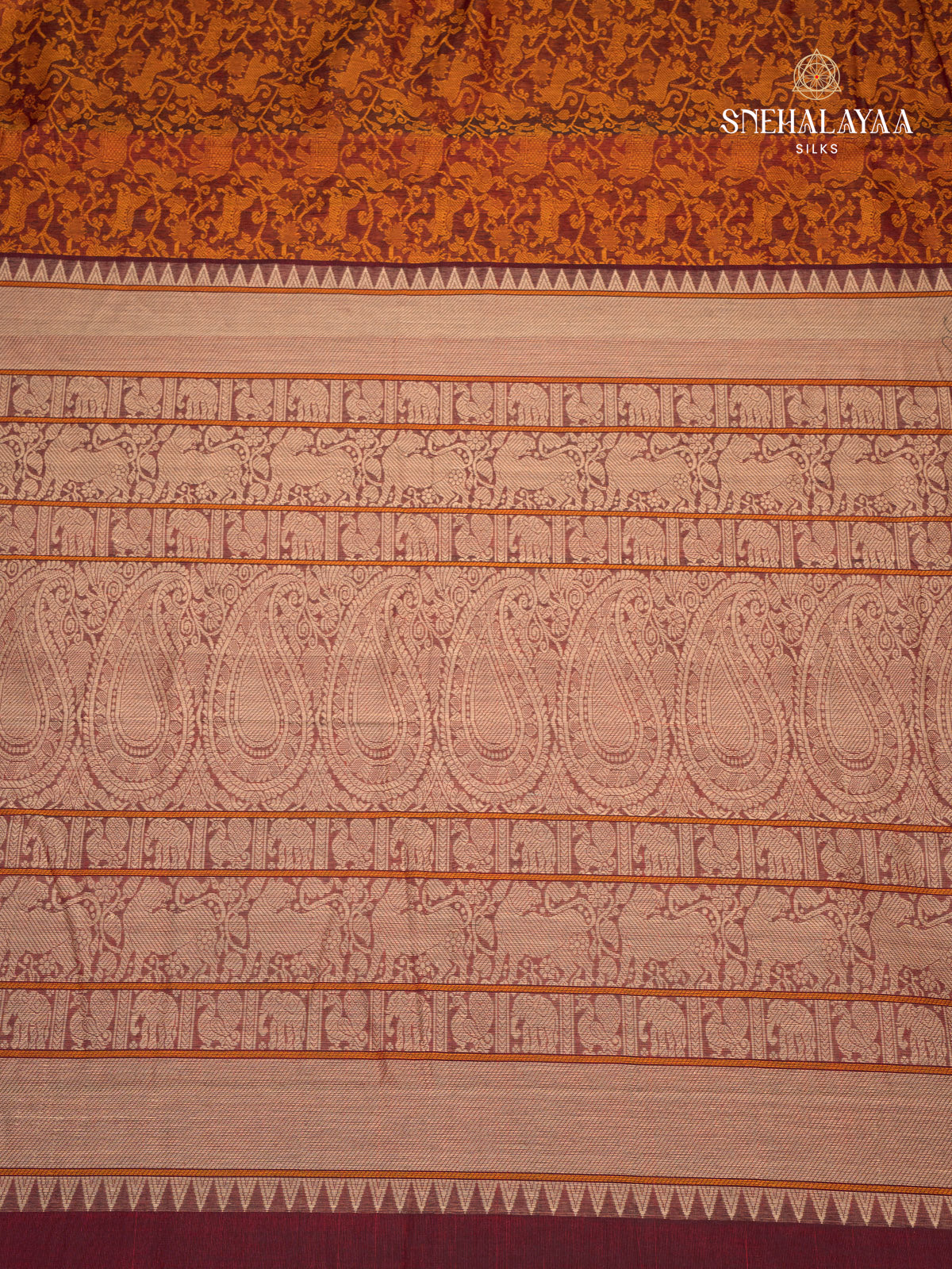 Maroon Kanchi Cotton Saree