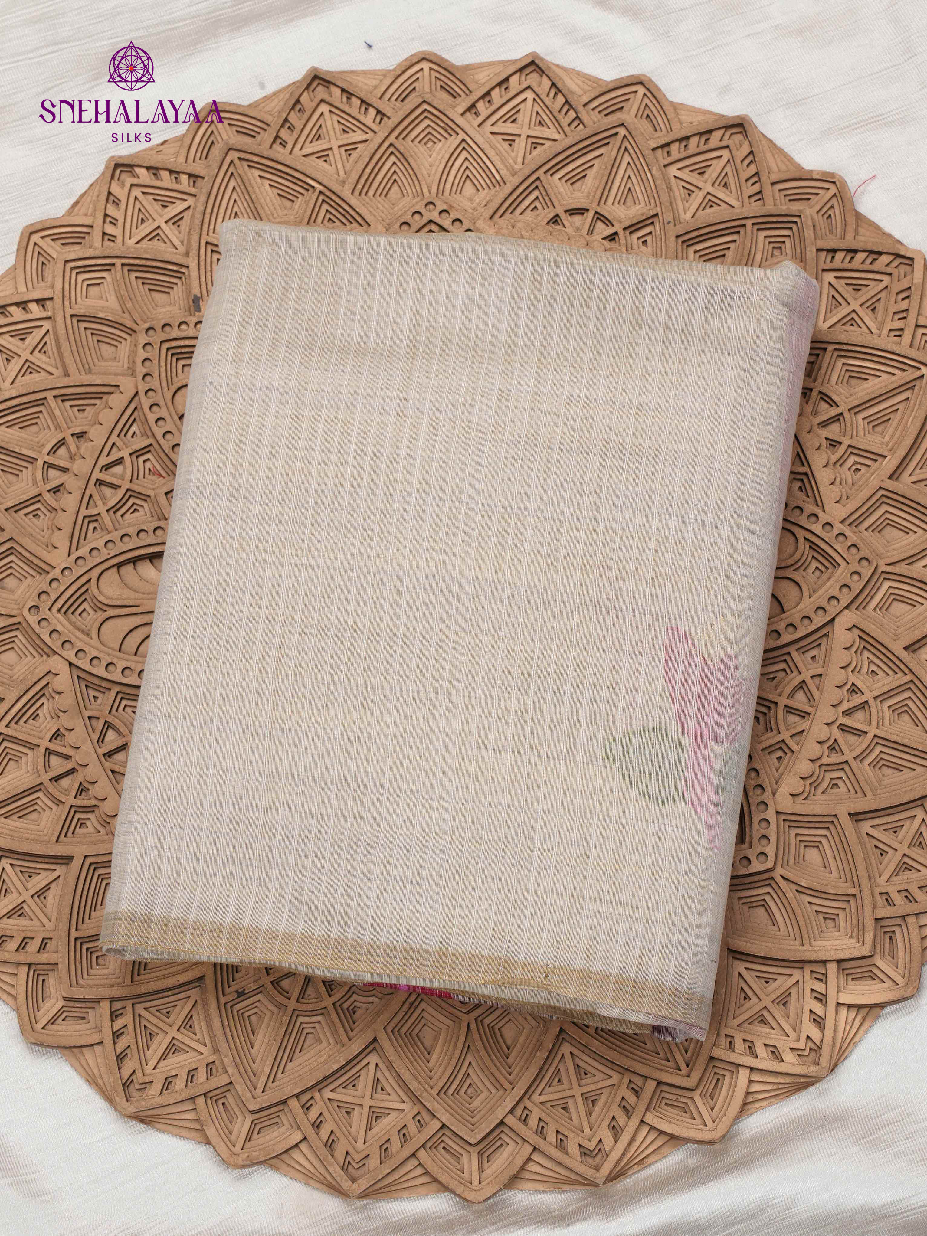 White Munga Cotton Saree