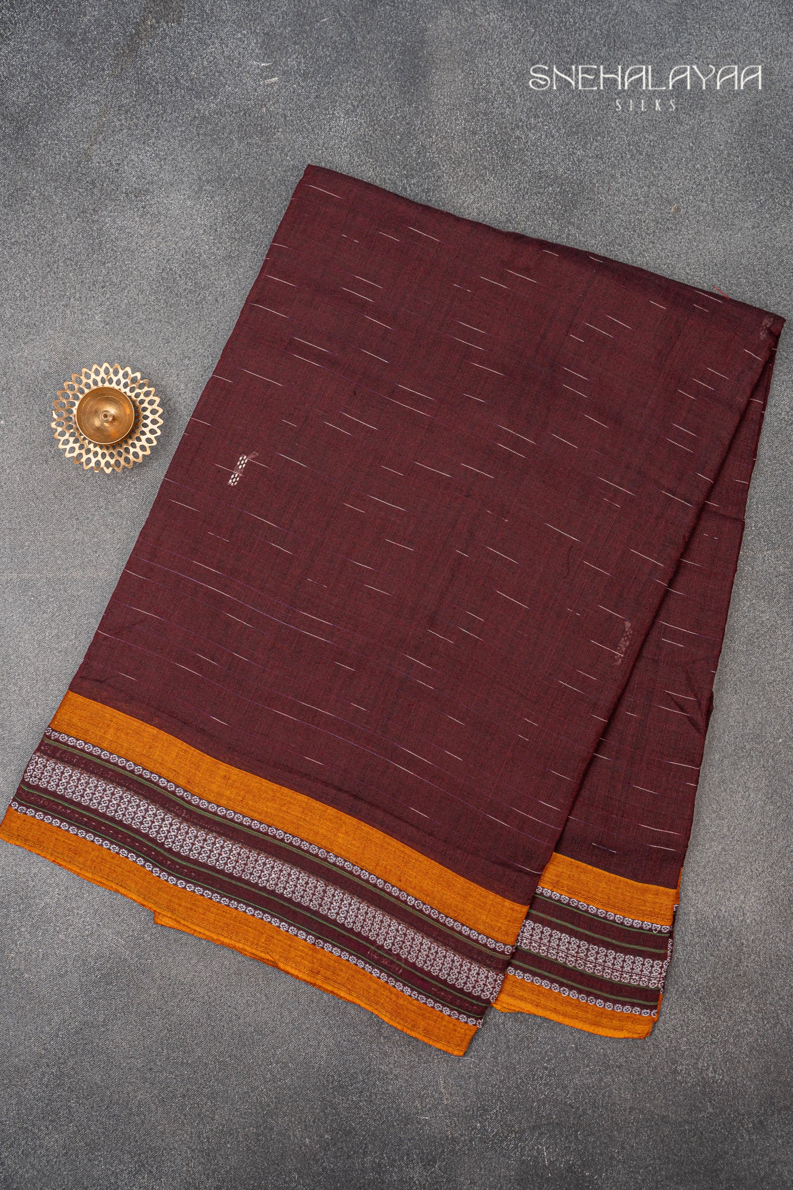 Brown Sambalpuri Cotton Saree