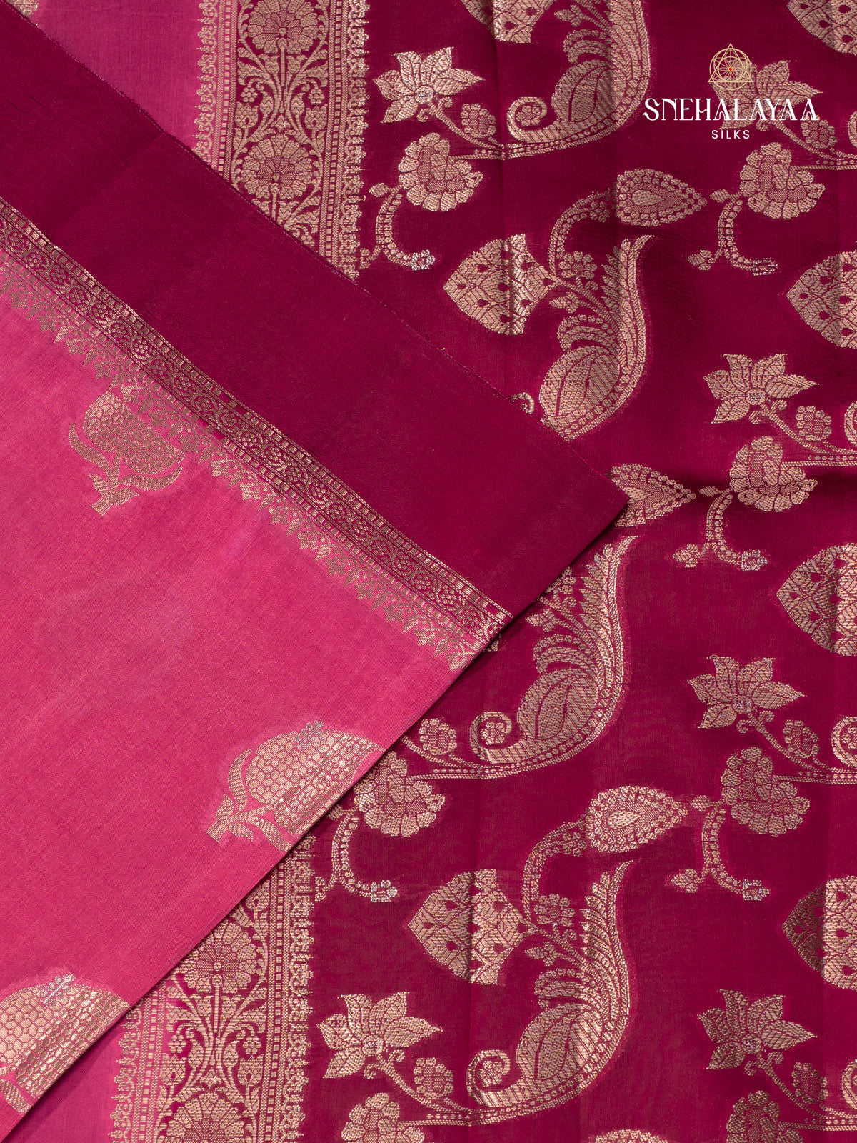 Pink Banaras Dupion Saree