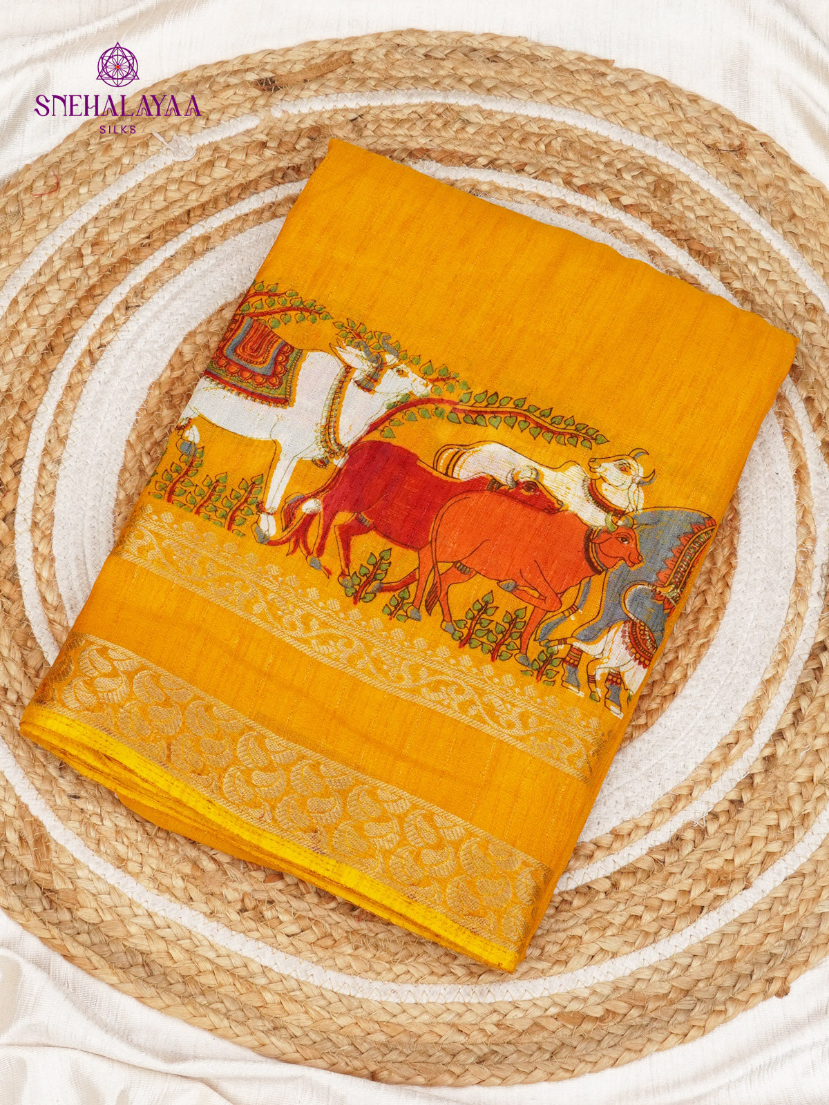 Yellow Dola Silk Saree