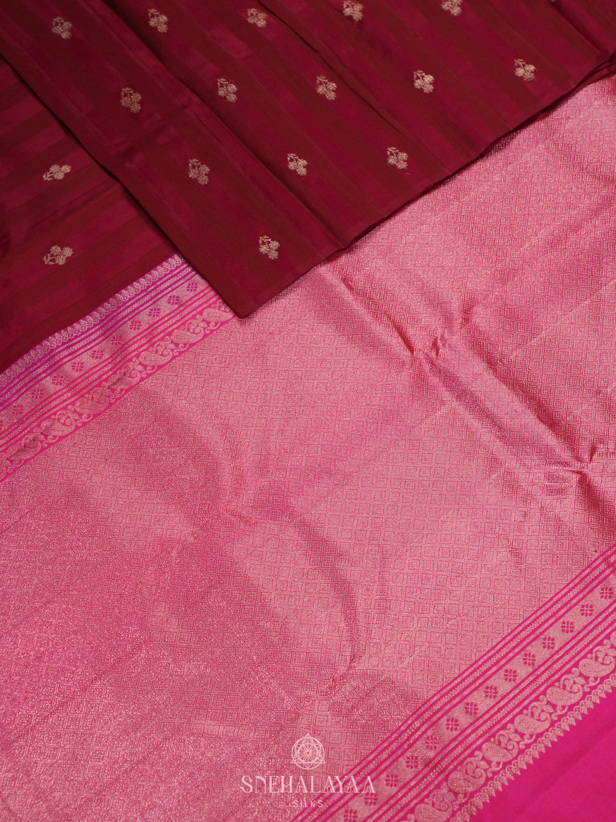 Maroon Kanchi Linen Silk Saree
