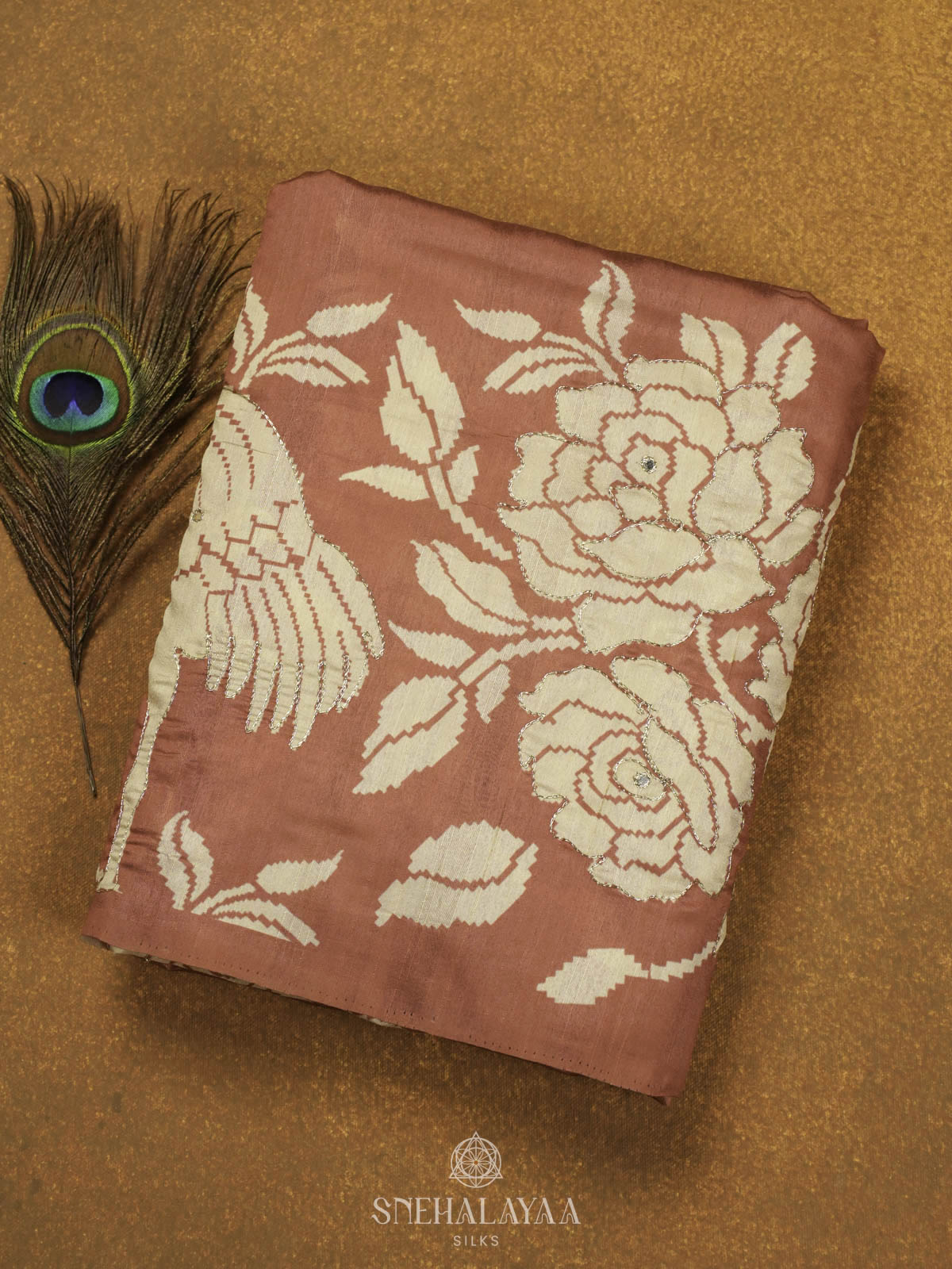 Pink Raw Silk Embroidery Saree