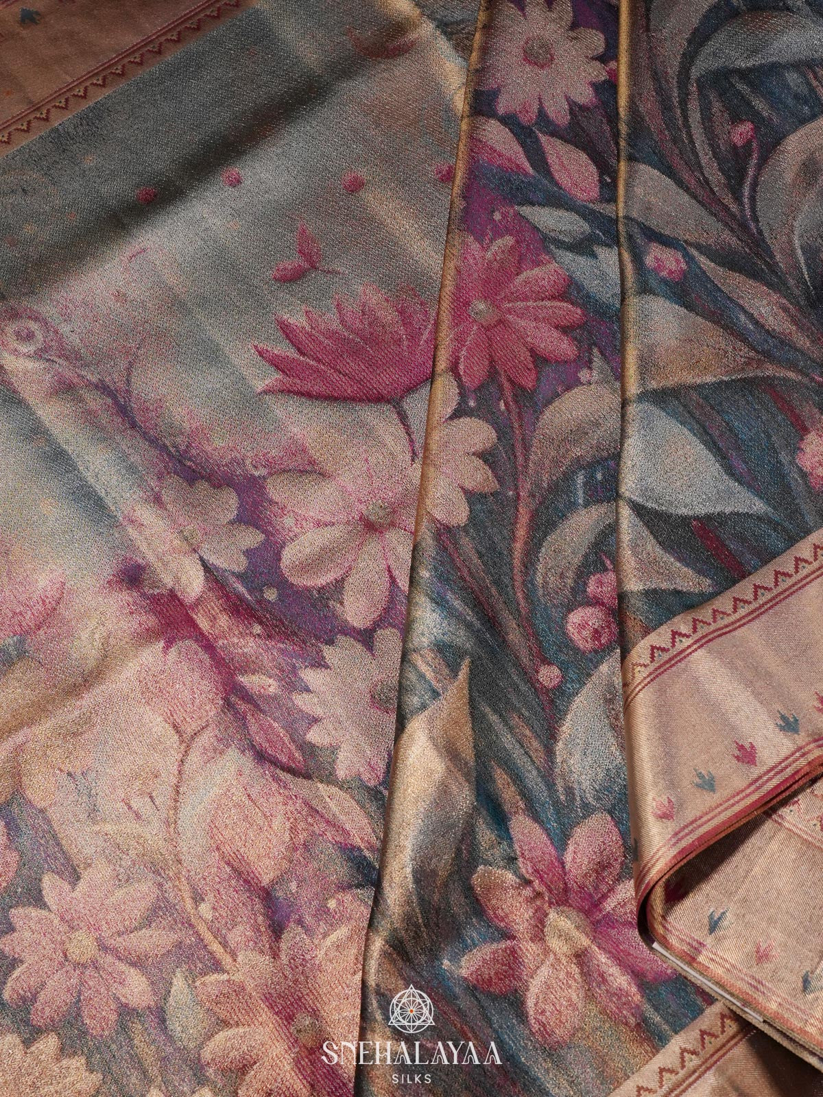 Grey Kanjivaram Silk Saree