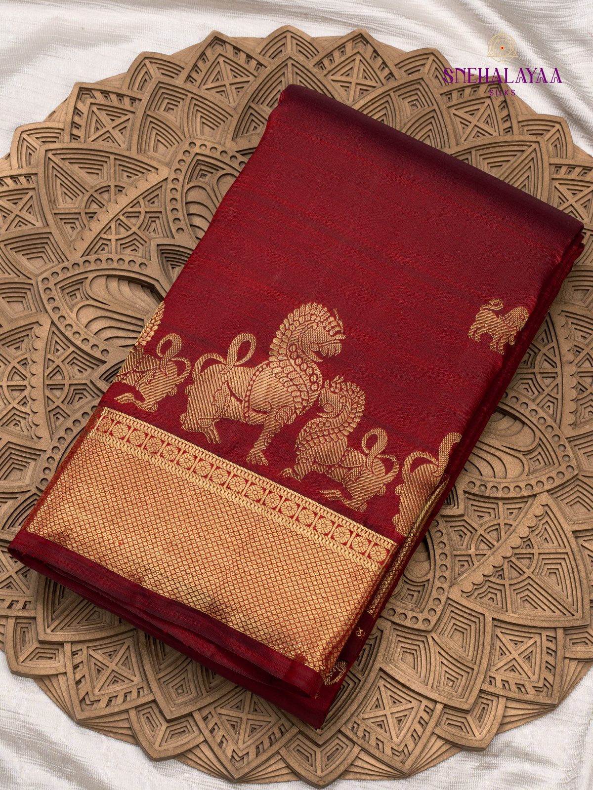 Maroon Kanjivaram Silk Saree