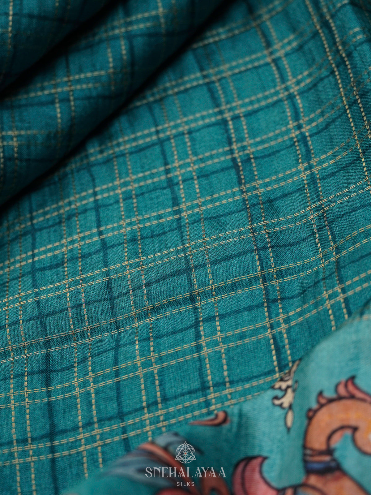 Peacock Green Tussar Saree