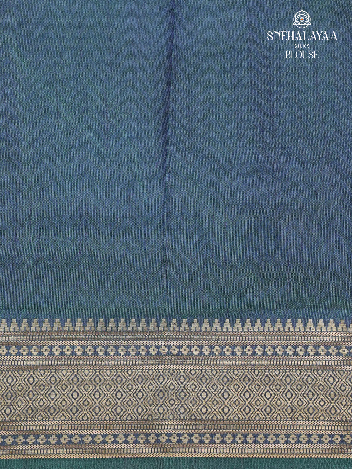 Peacock Blue Ikat Saree