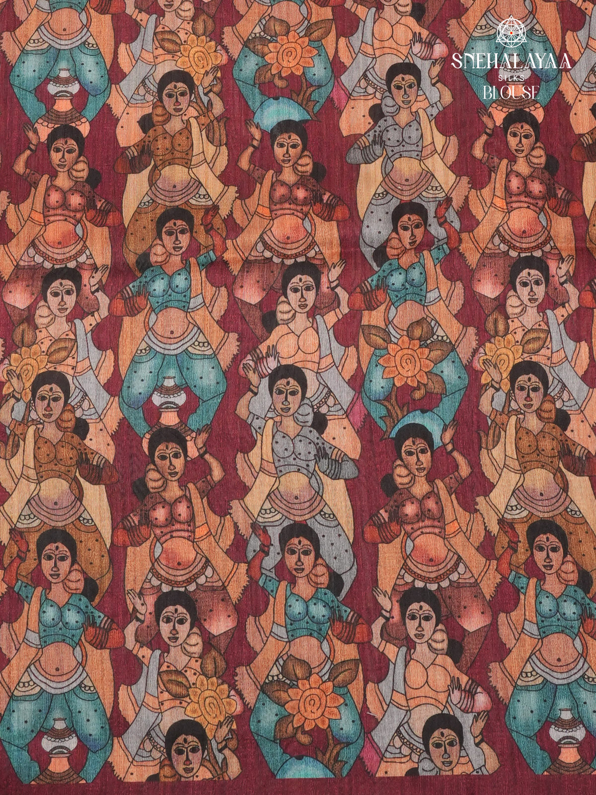 Pastel Pink Kalamkari Tussar Saree