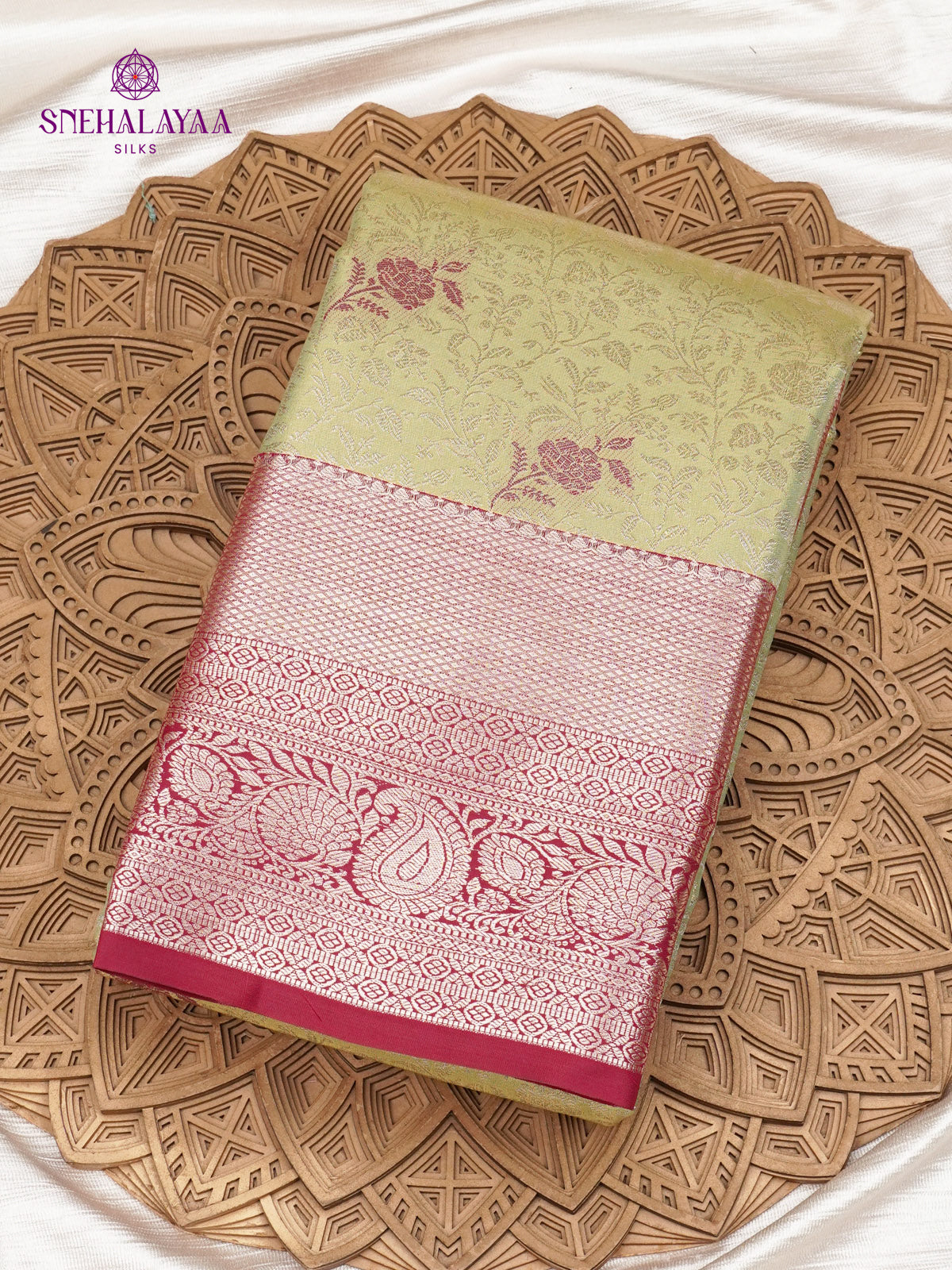 Coral Peach Art Silk Saree