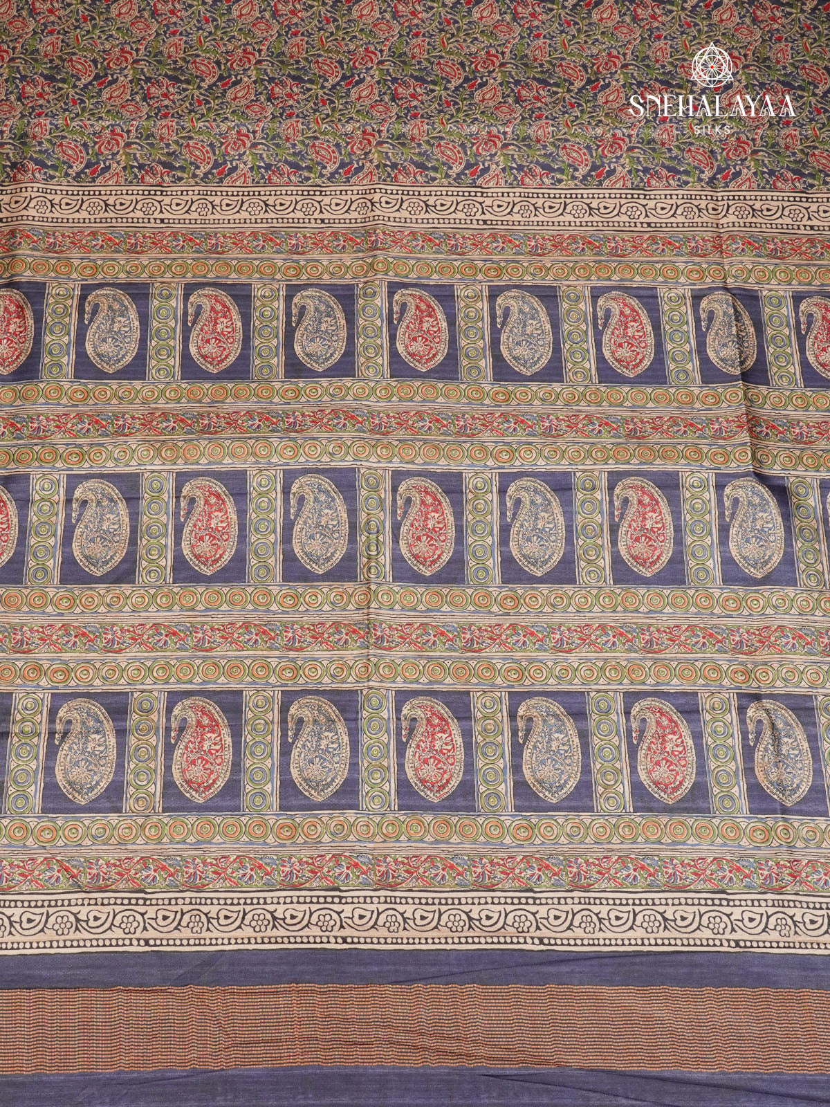 Navy Blue Tussar Saree