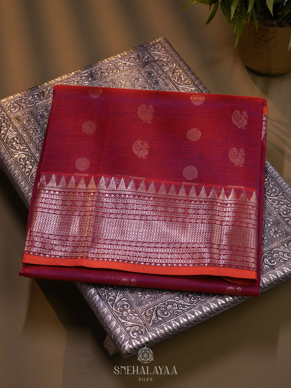 Pink Mangalagiri Kuppadam Silk Saree