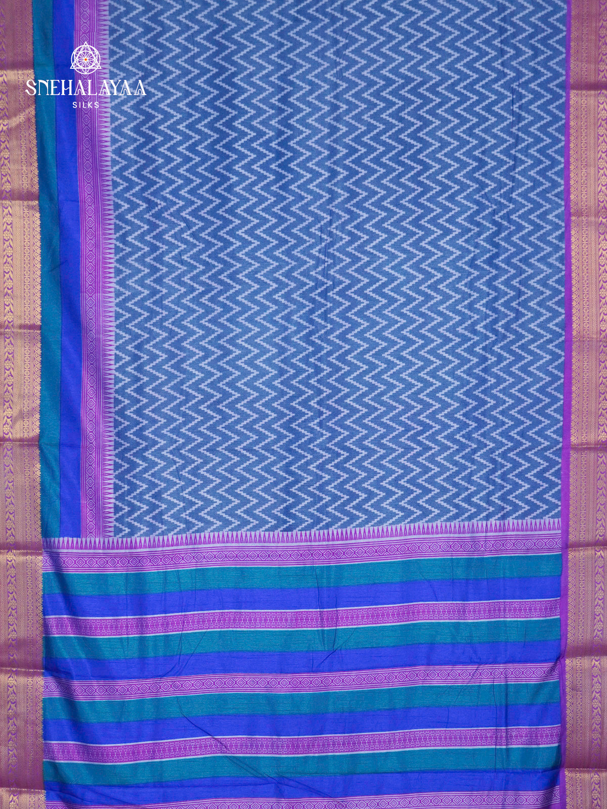 Blue Ikat Silk Saree