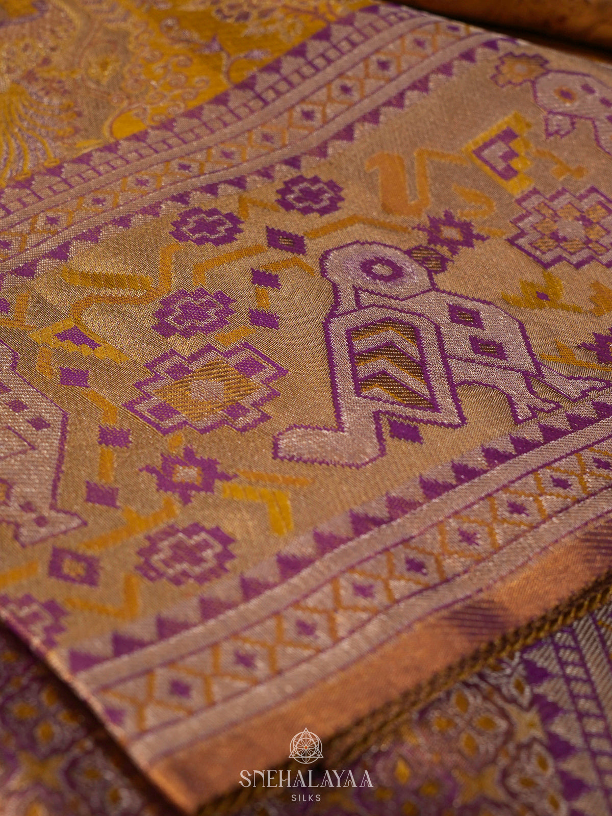 Mustard Yellow Kanjivaram Silk Saree