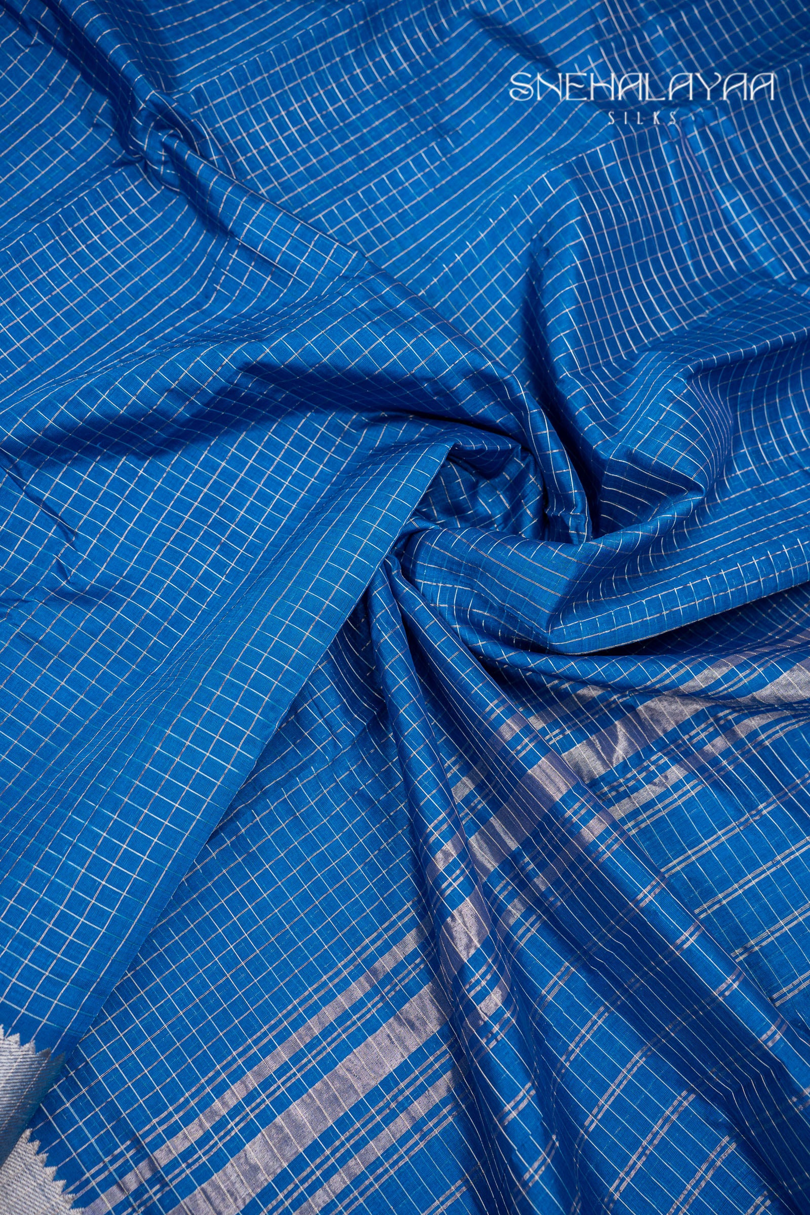 Royal Blue Mangalgiri Silk Saree