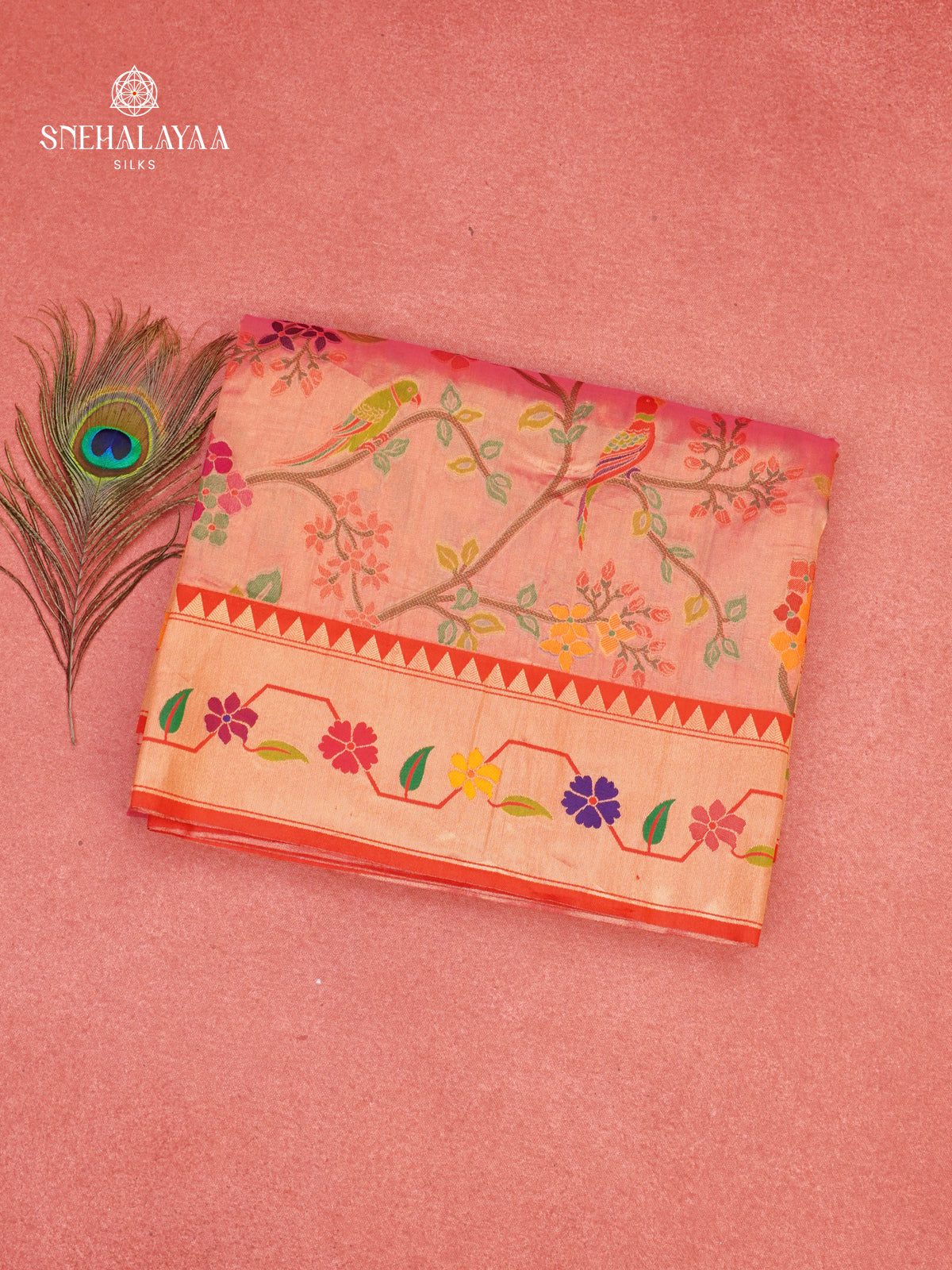 Pink Tissue Paithani Saree