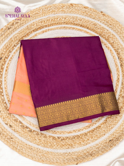 Peach Pink Mysore Silk Saree