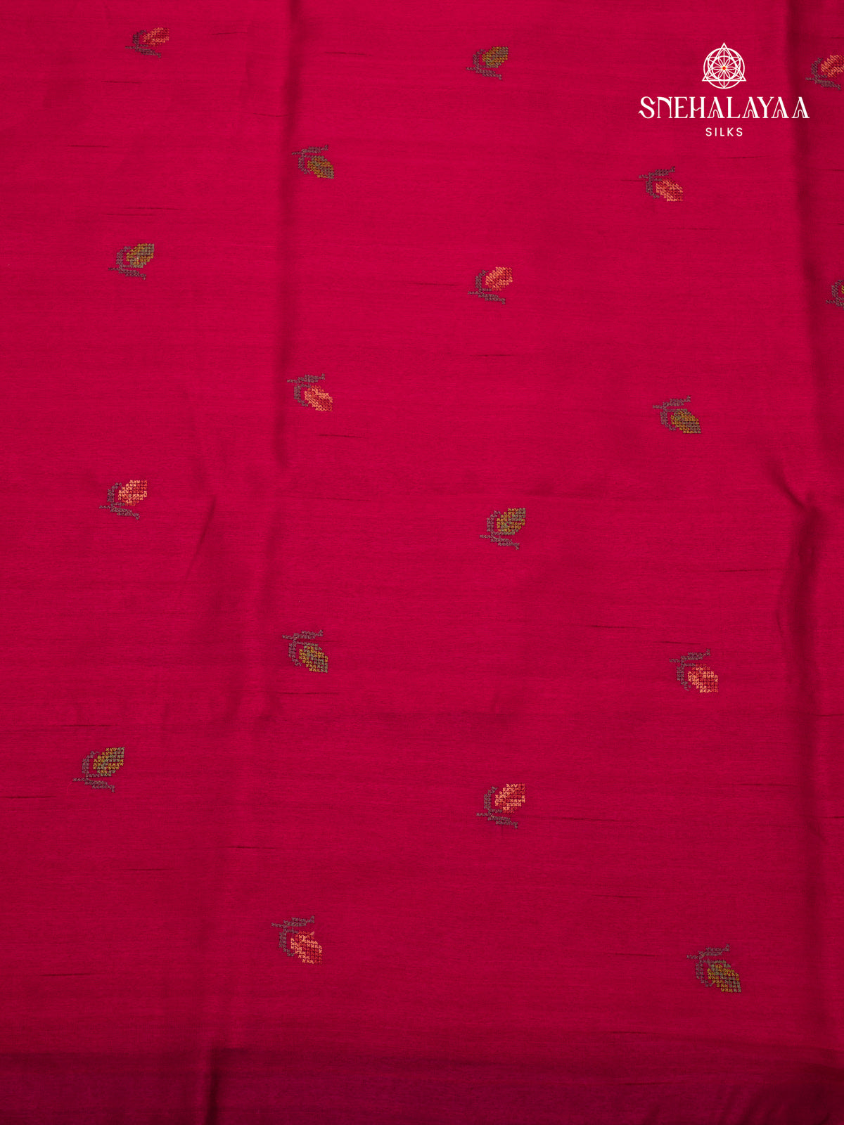 Red Raw Silk Embroidery Saree