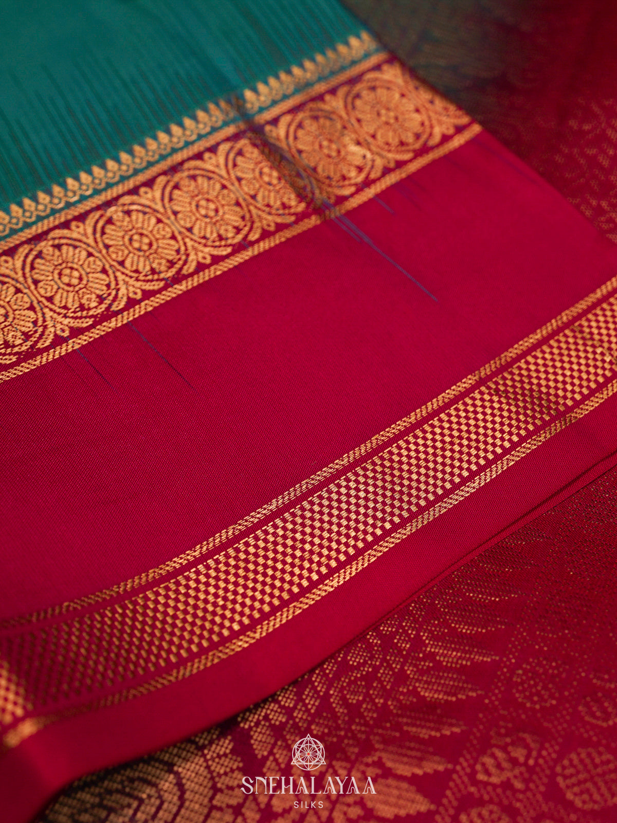 Peacock Blue Kanjivaram Silk Saree