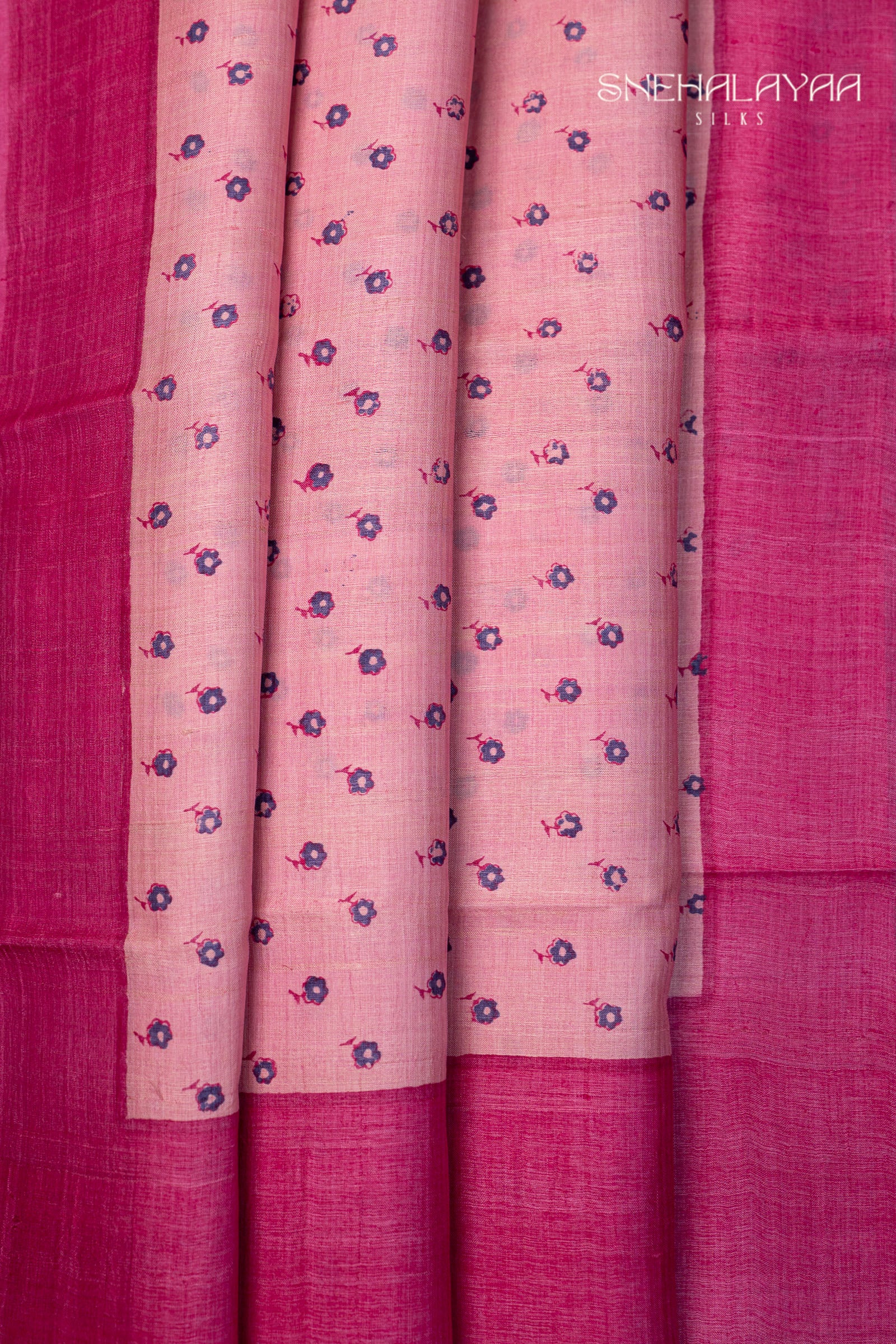 Pink Tussar Saree