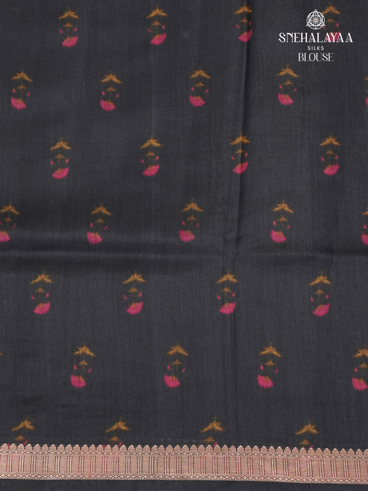 Black Chiniya Silk Saree