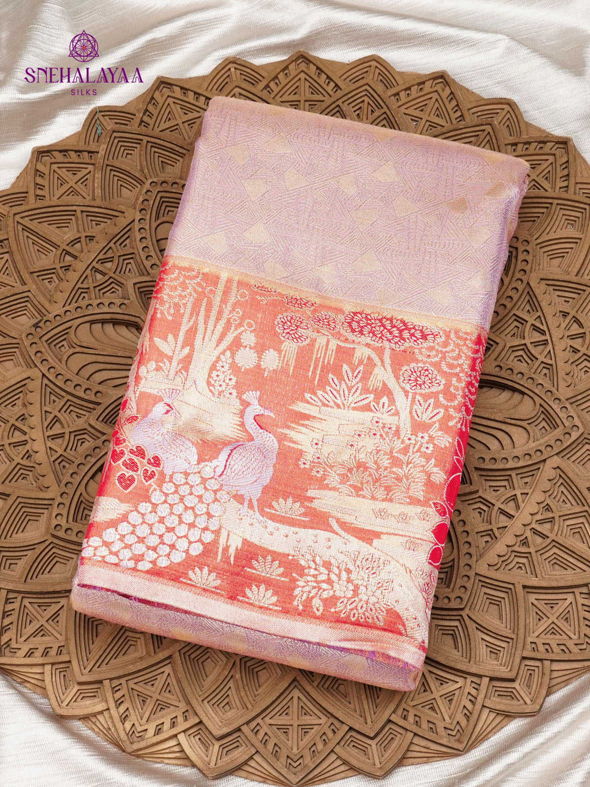 Lilac Art Silk Saree