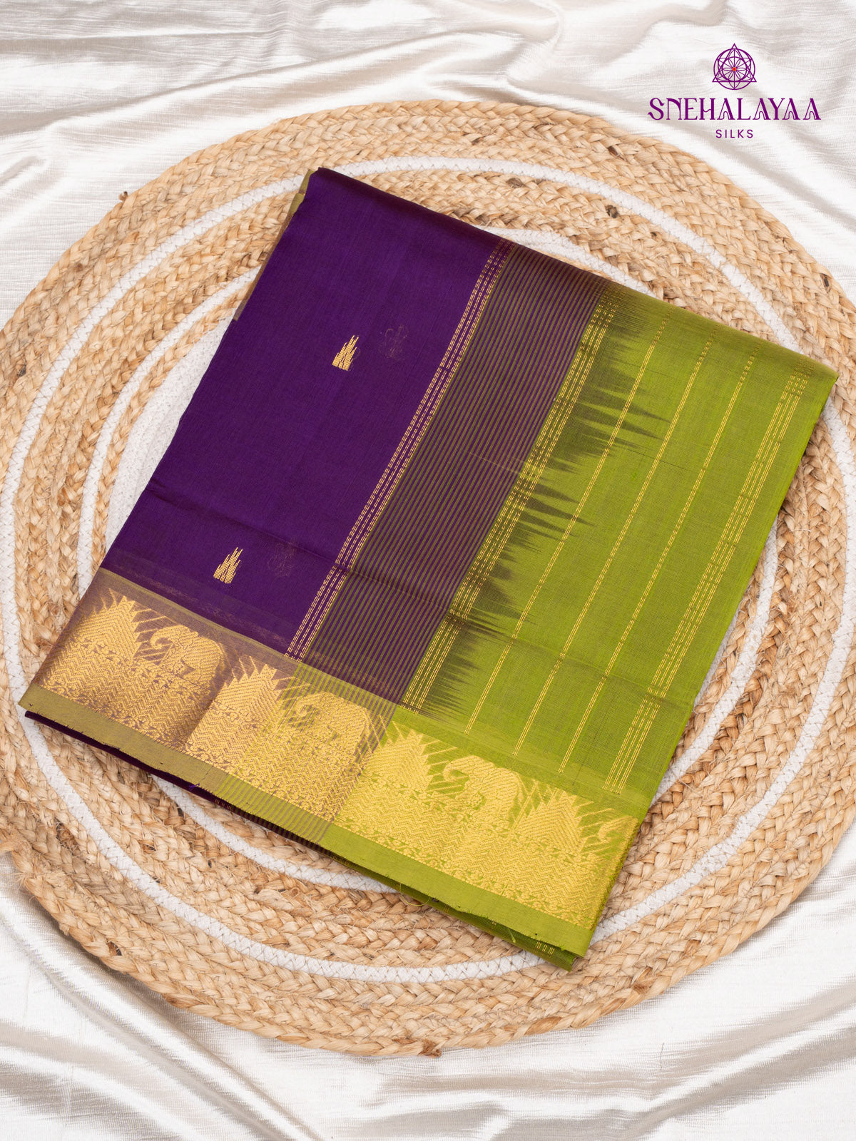 Purple Kanchi Silk Cotton Saree