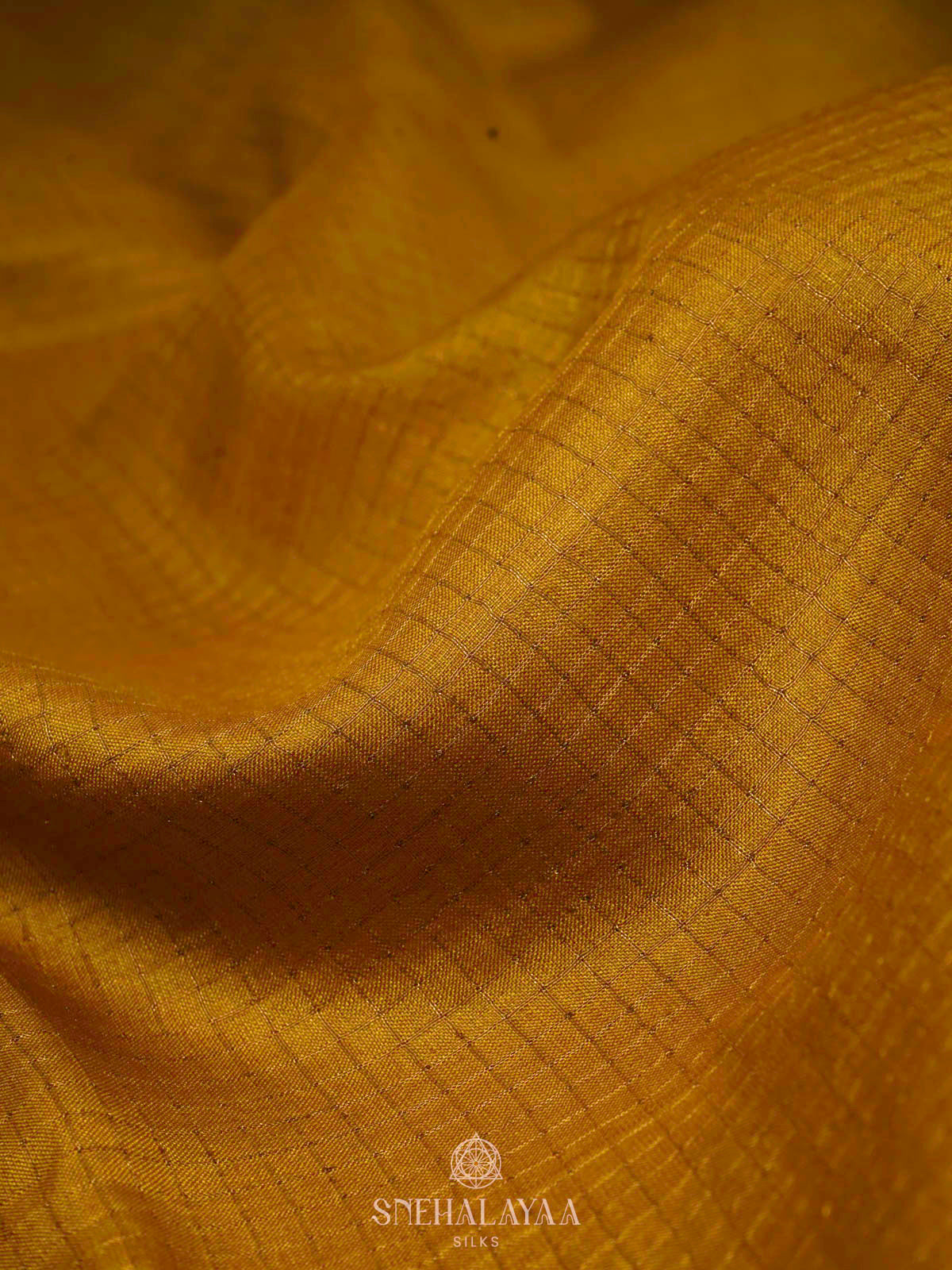 Mango Yellow Tussar Embroidery Saree