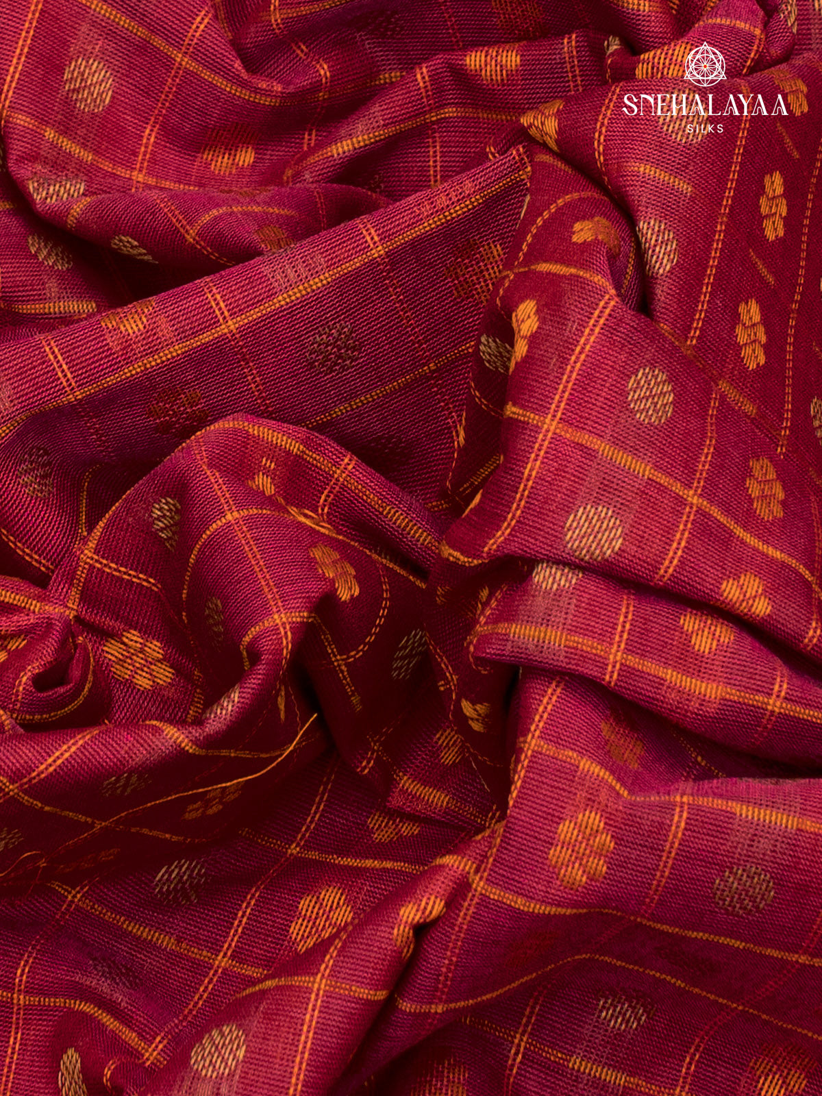 Maroon Pure Kanchi Cotton Saree