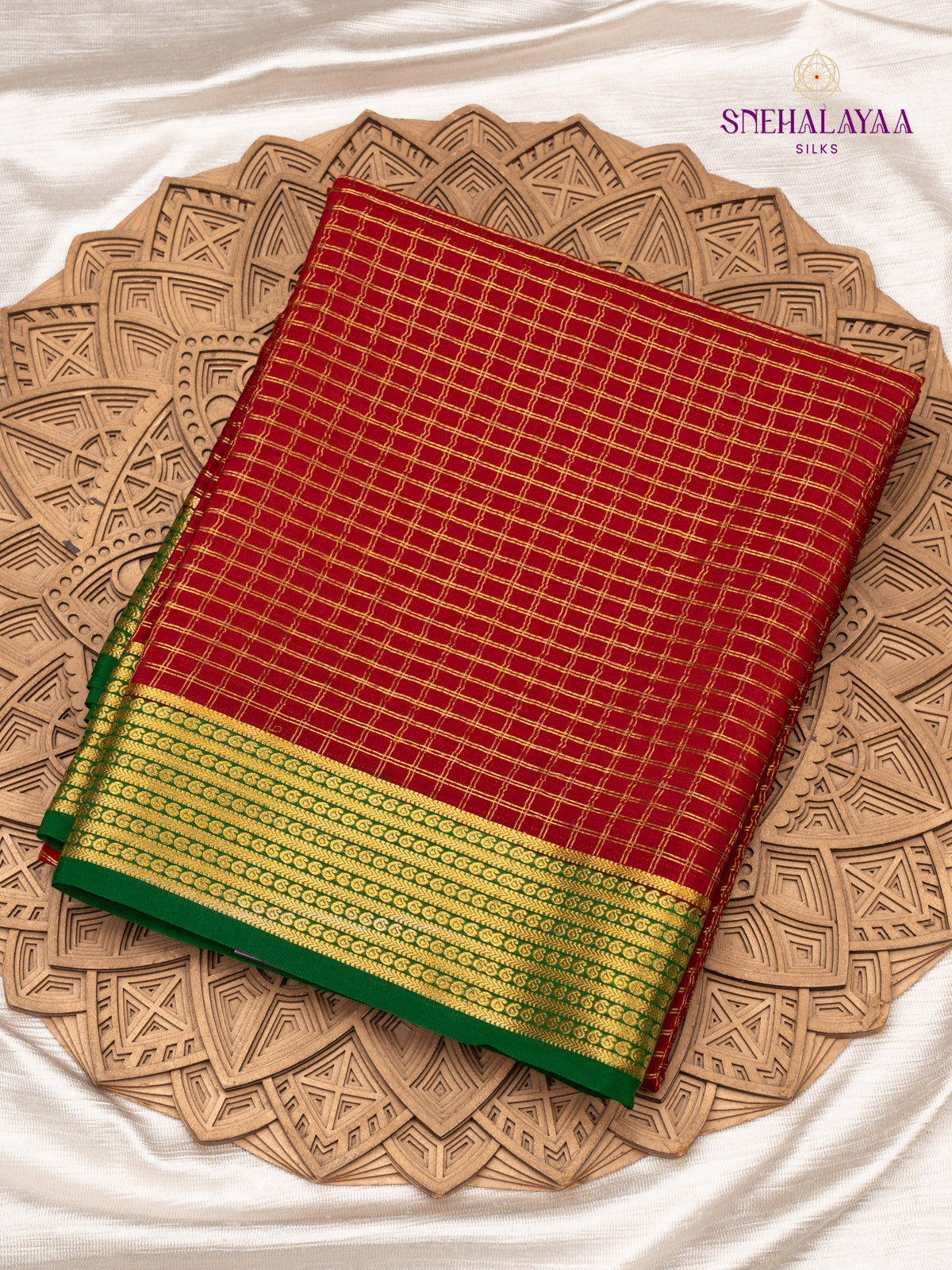 Red Mysore Silk Saree