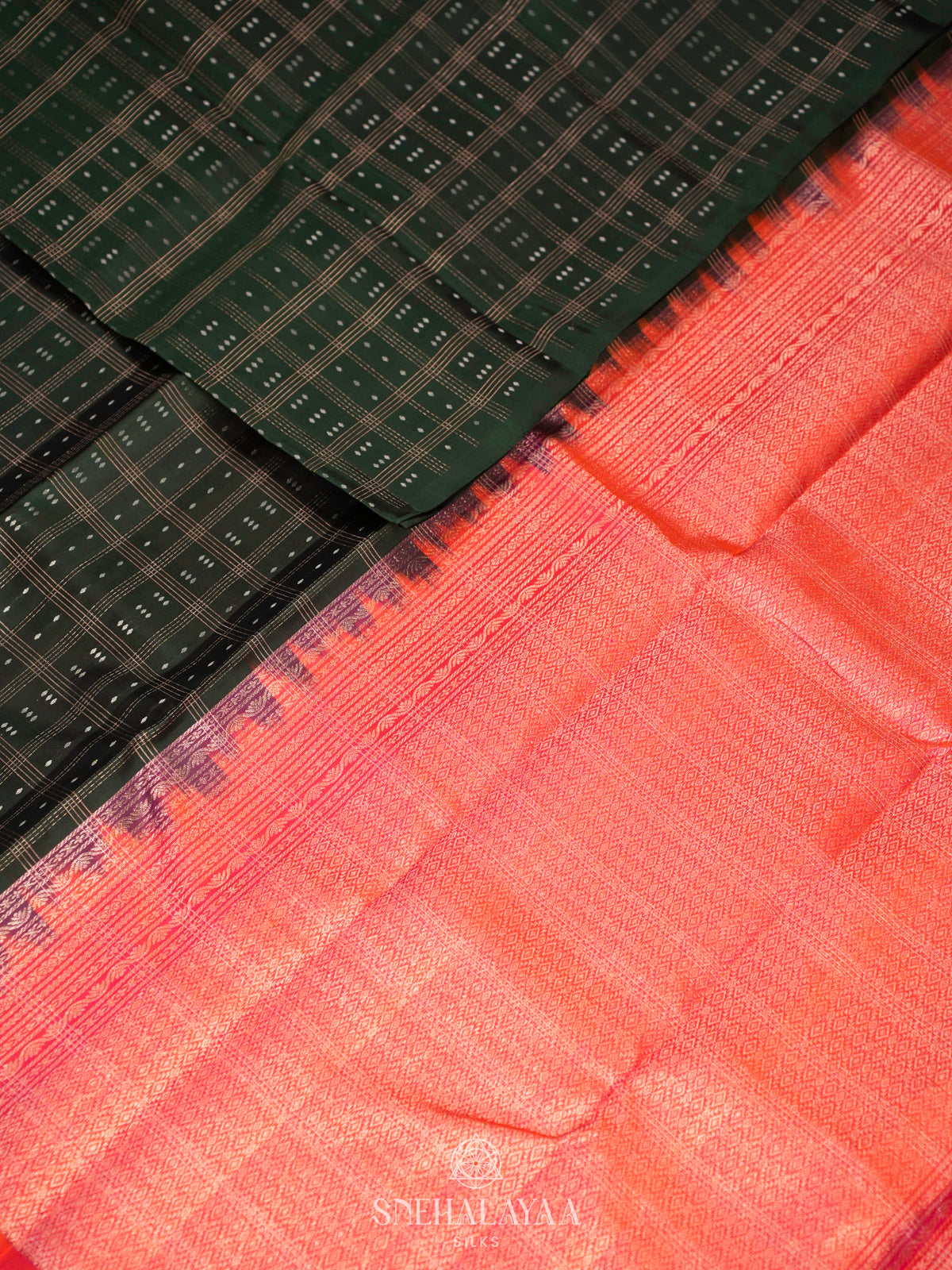 Forest Green Kanjivaram Silk Saree