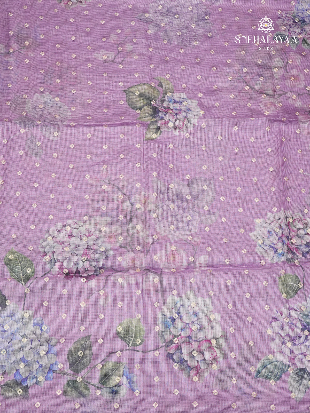 Lilac Kota Embroidery Saree