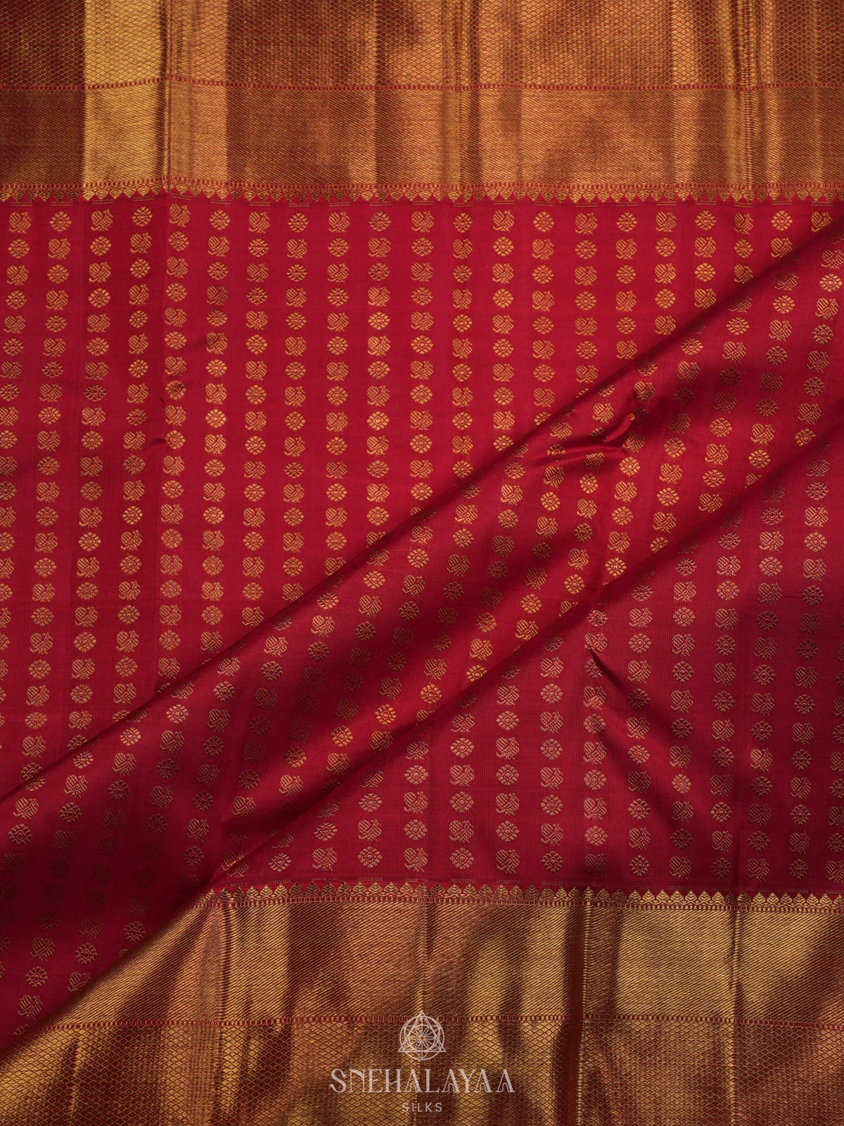 Crimson Red Kanjivaram Silk Saree