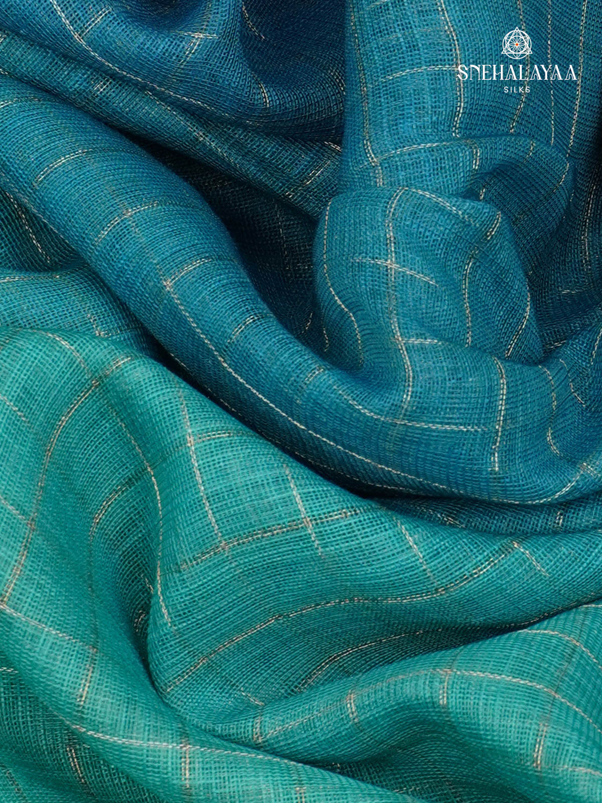 Blue Linen Saree