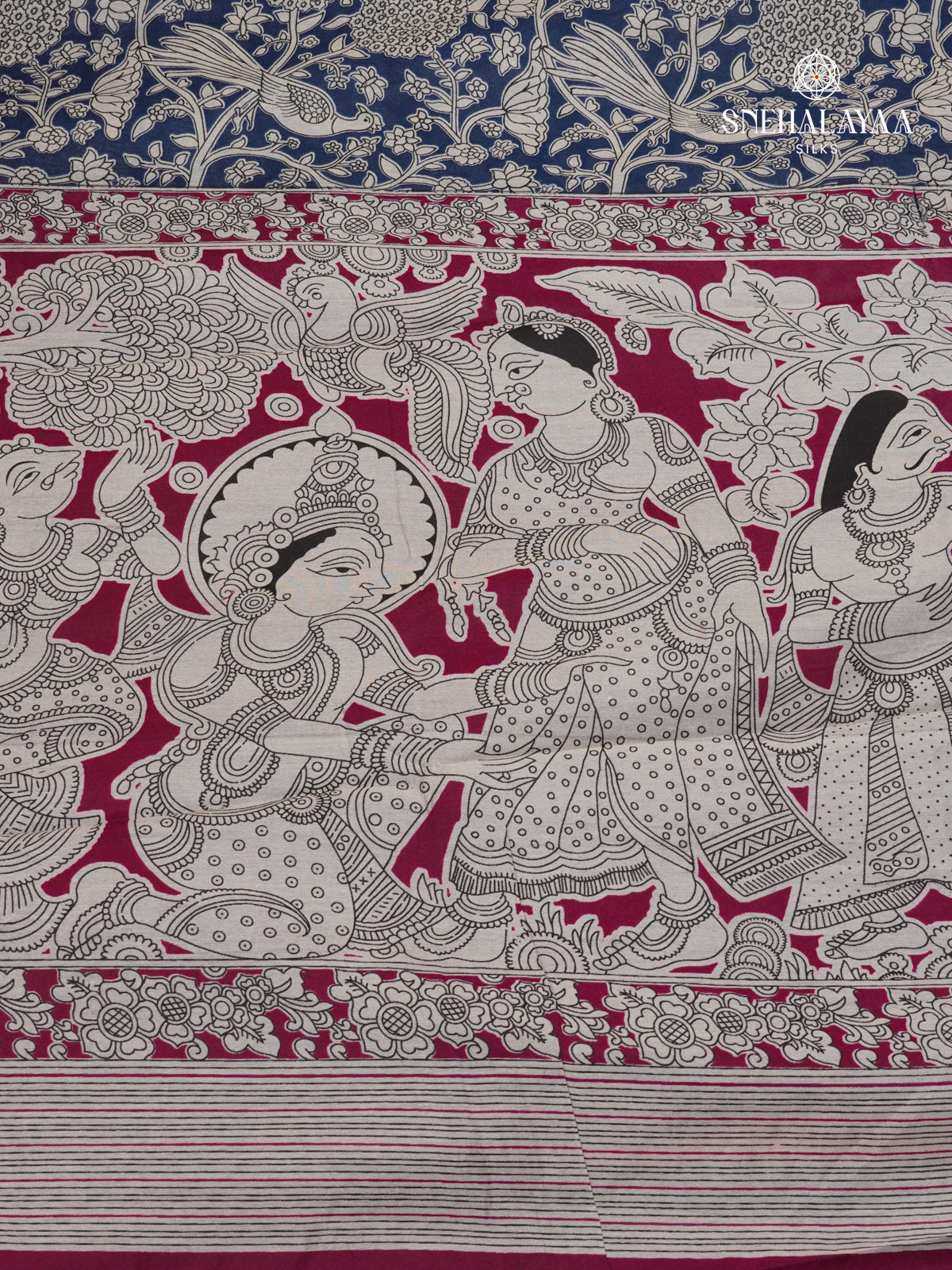 Indigo Chanderi Saree