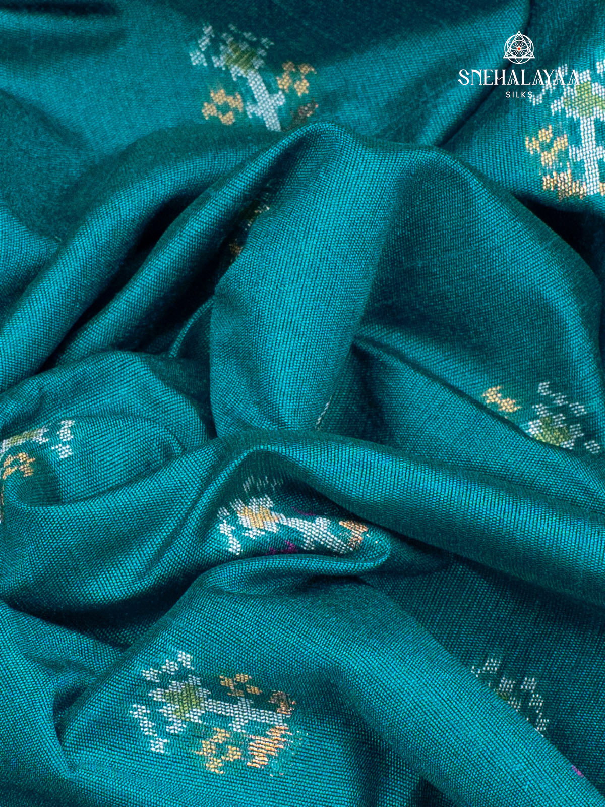 Blue Ikat Silk Saree