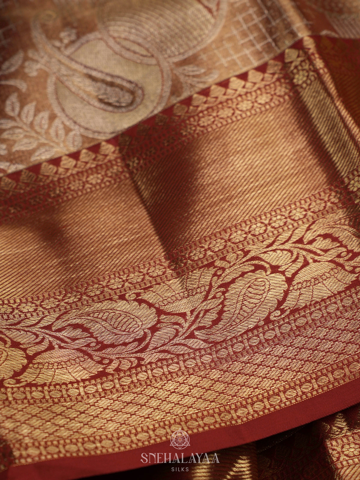 Golden Kanjivaram Tissue Silk Saree