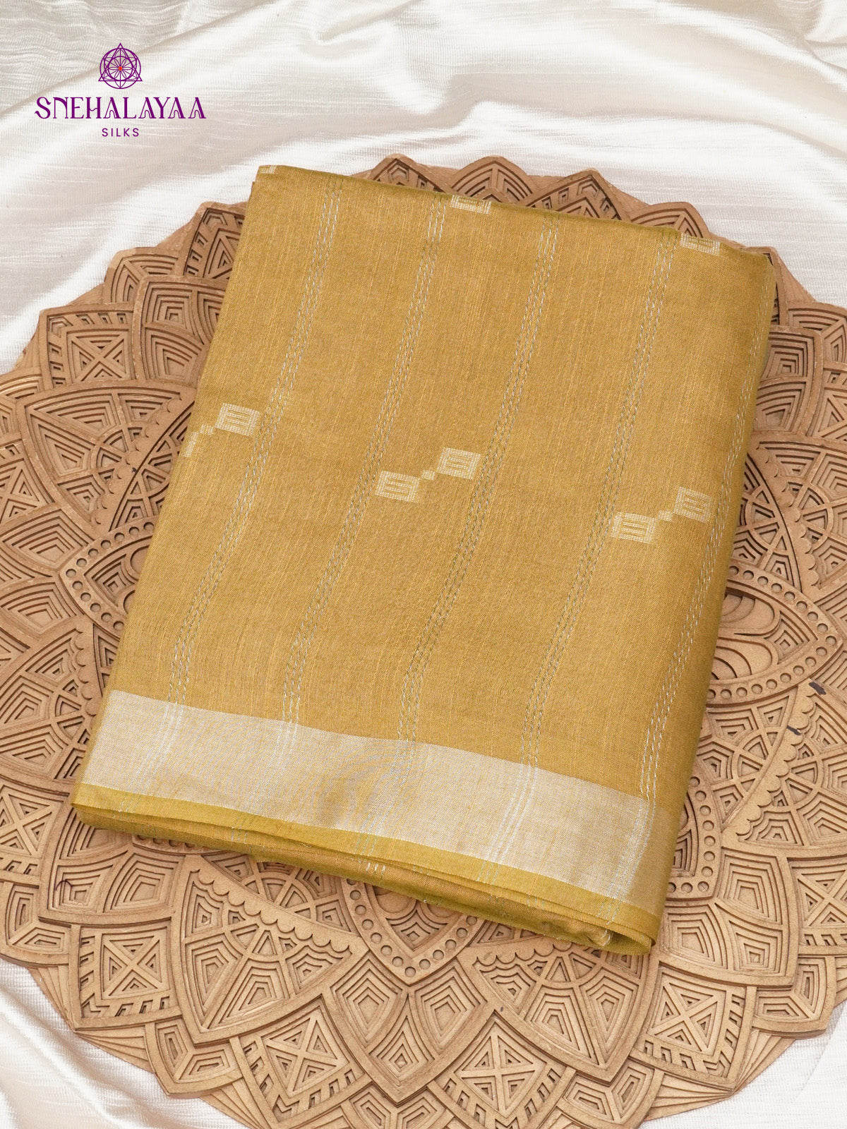 Golden Yellow Bamboo Silk Saree