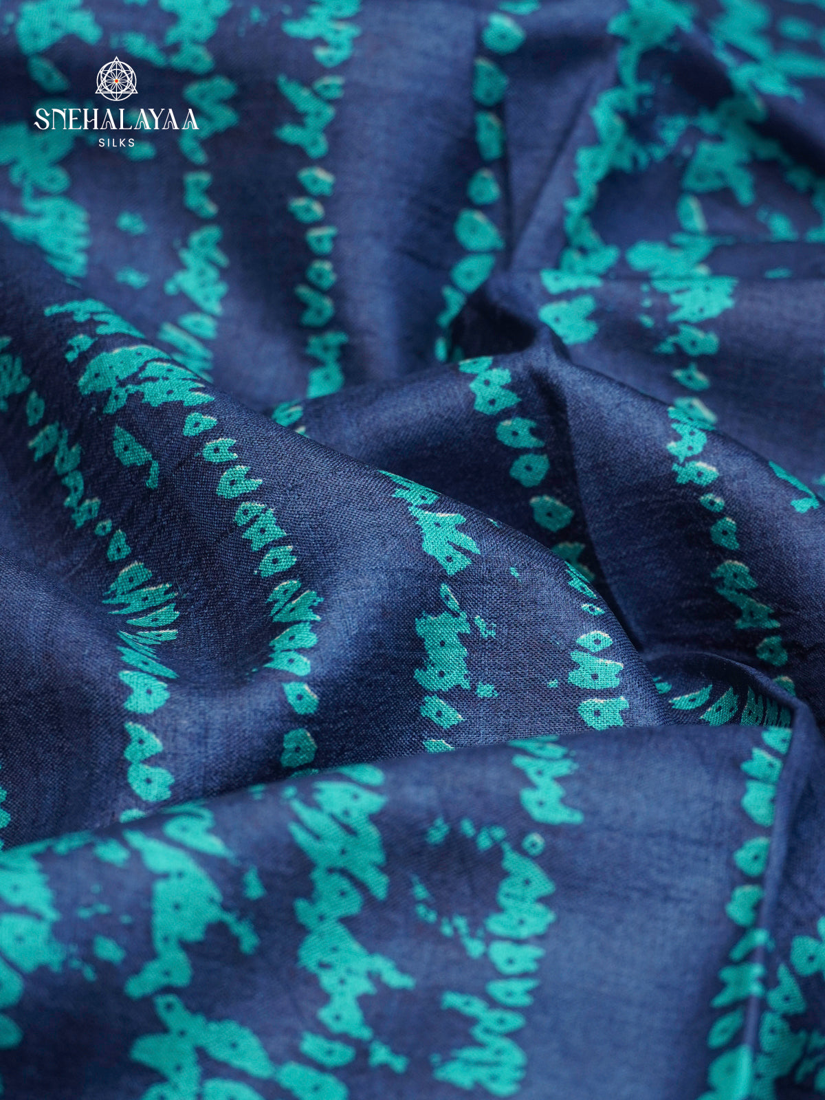 Navy Blue Tussar Saree
