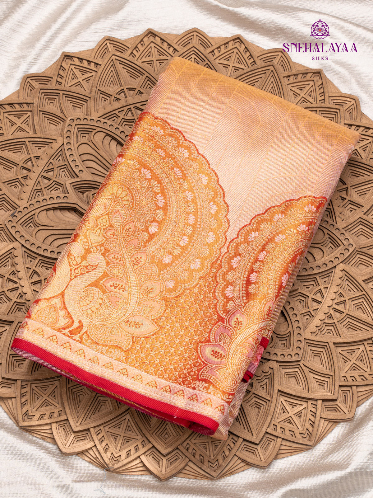 Sandal Kanjivaram Silk Saree