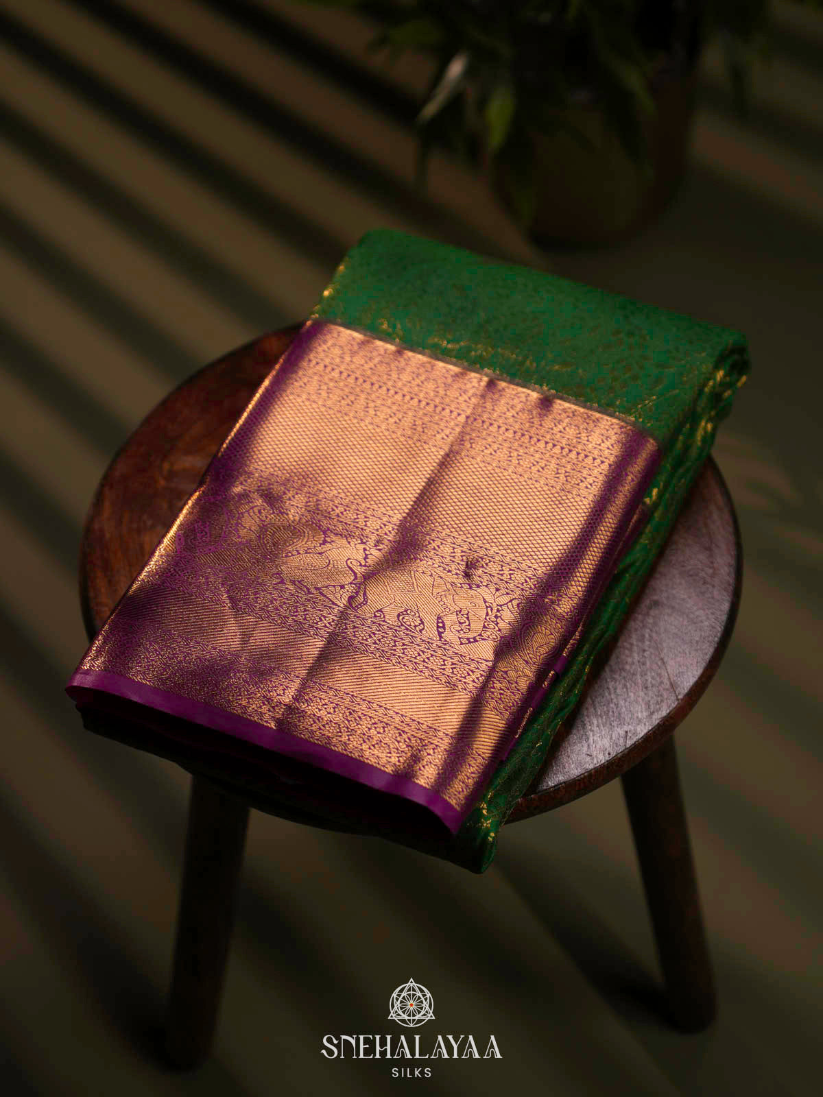 Emerald Green Art Silk Saree