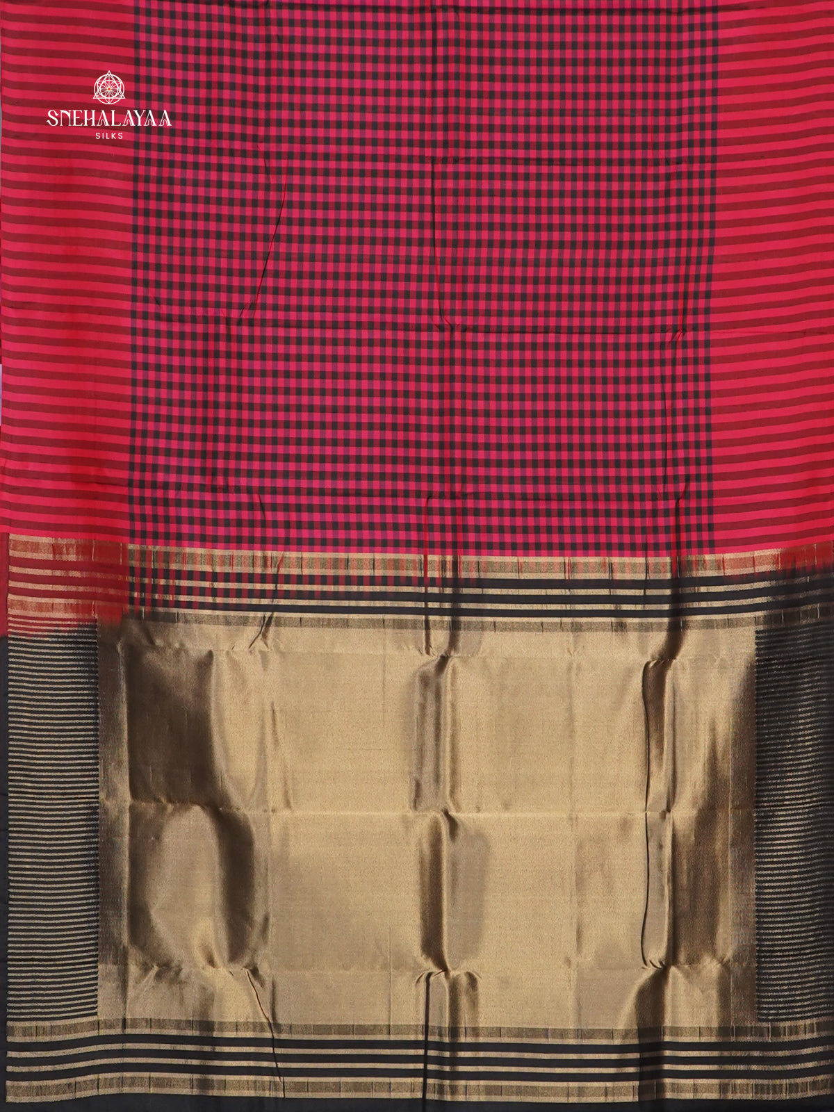 Pink Checks Kanjivaram Silk Saree