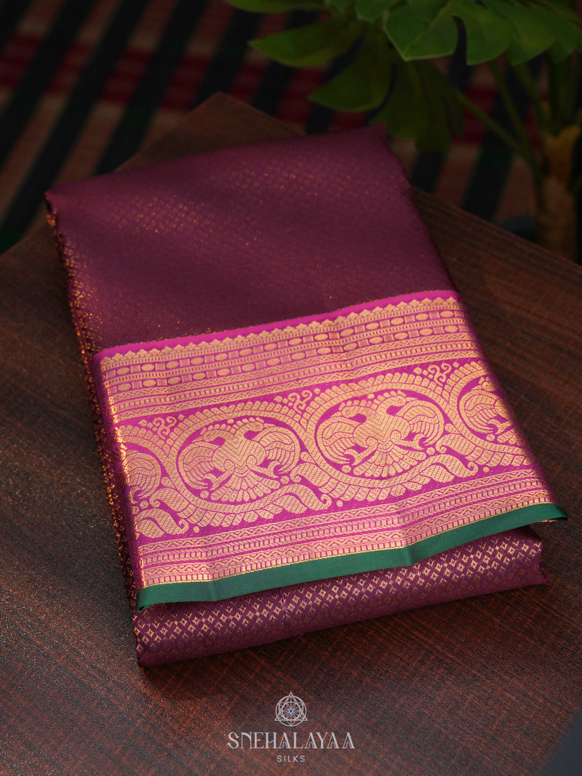Purple Kanjivaram Silk Saree