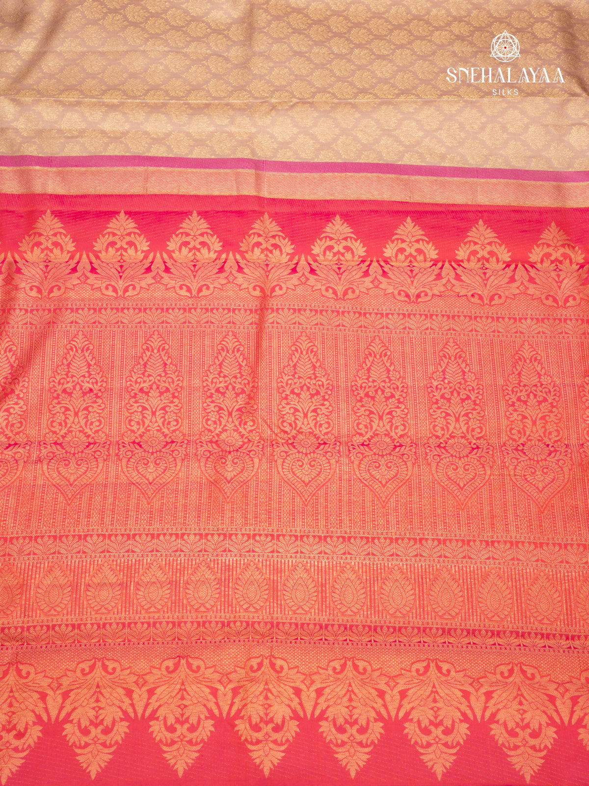 Beige Peach Kanjivaram Silk Saree