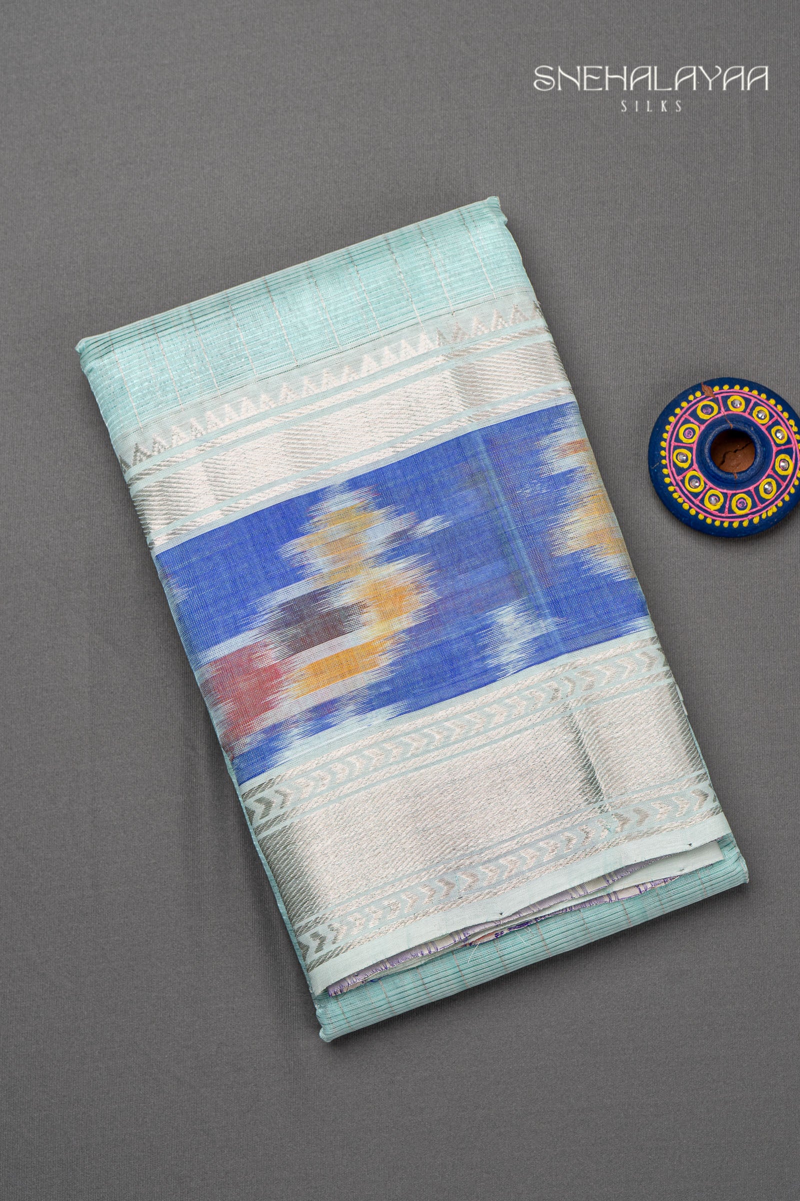 Mint Green Mangalgiri Silk Saree